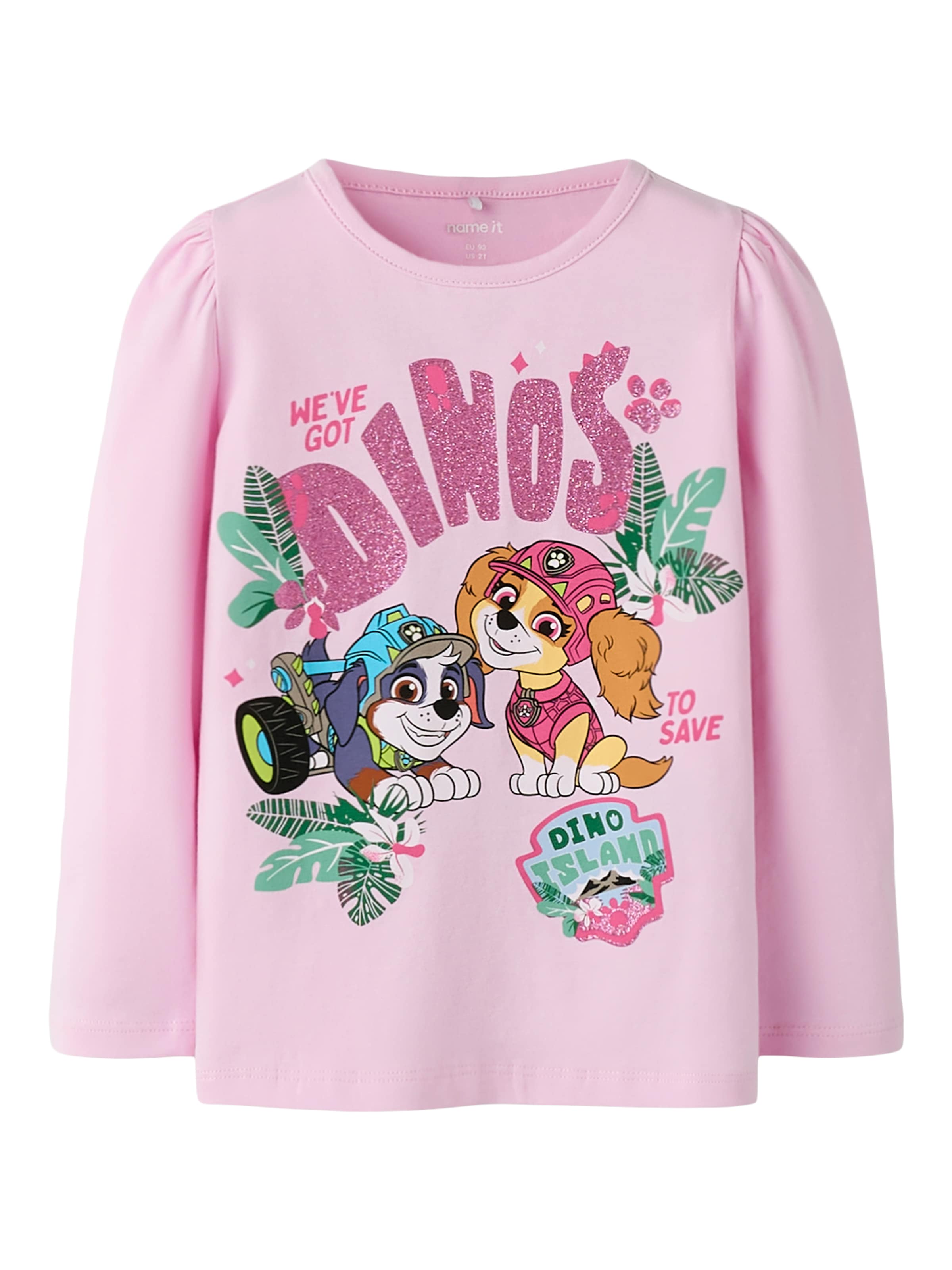Name It T-shirt »NMFJETTE PAW LS TOP BOX NOOS CPLGM« mélange coton, coupe régulière