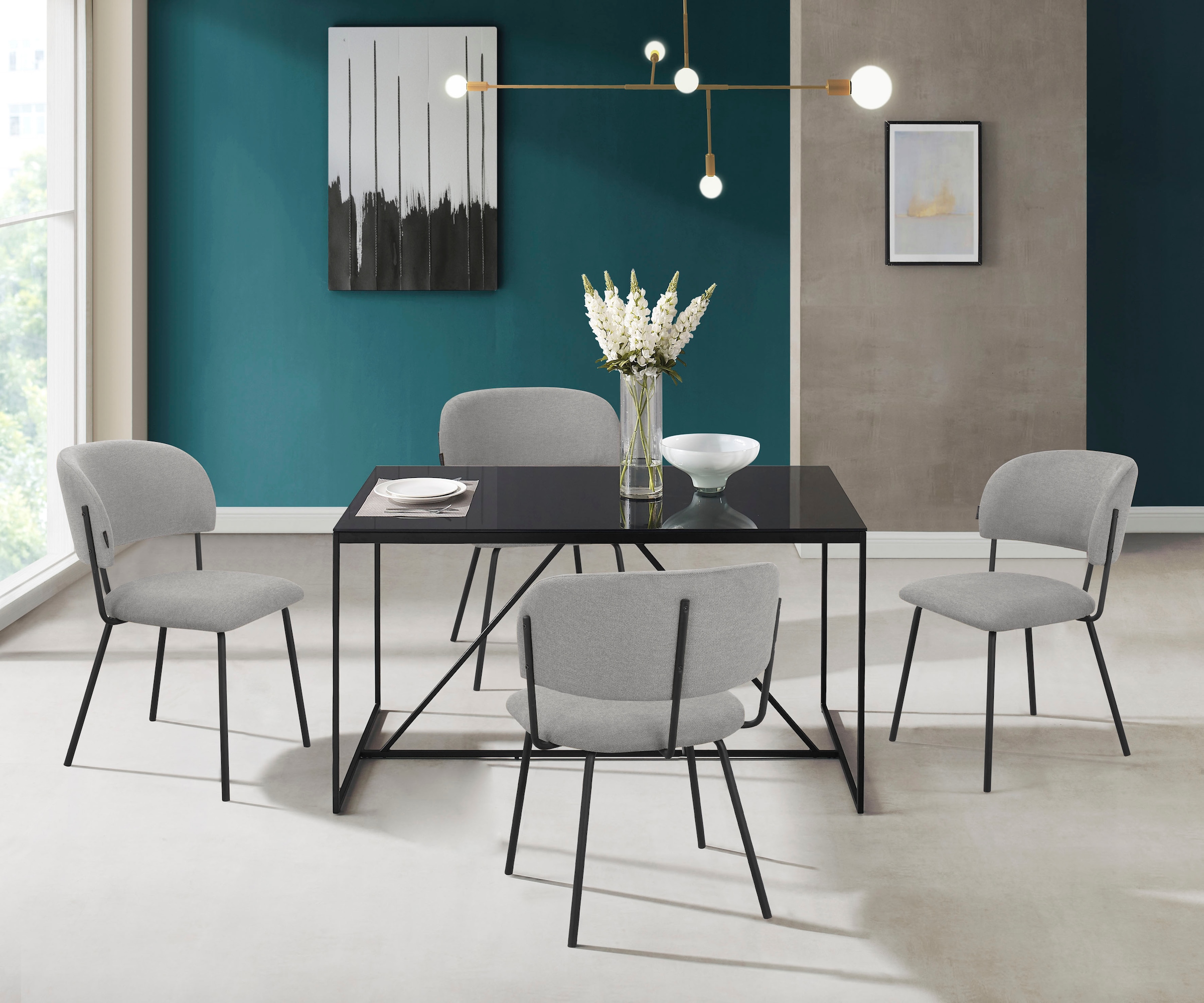 INOSIGN Esszimmerstuhl »Taous« () 2 Stk.Sitz und Rücken mit Polsterung, mit Gestell aus Metall, Sitzhöhe 48 cm