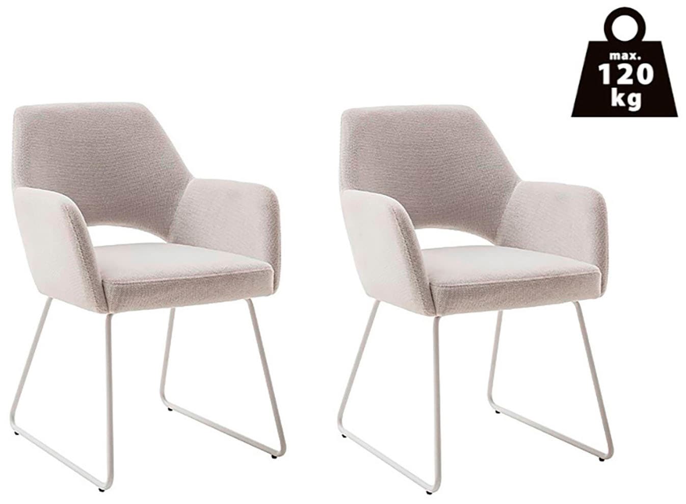 MCA furniture 4-Fussstuhl »BEVERLY« (Set) 2 Stk.Esszimmerstuhl,Chenilleoptik,360°drehbar,Sitzhöhe 49cm,belastbar 120kg