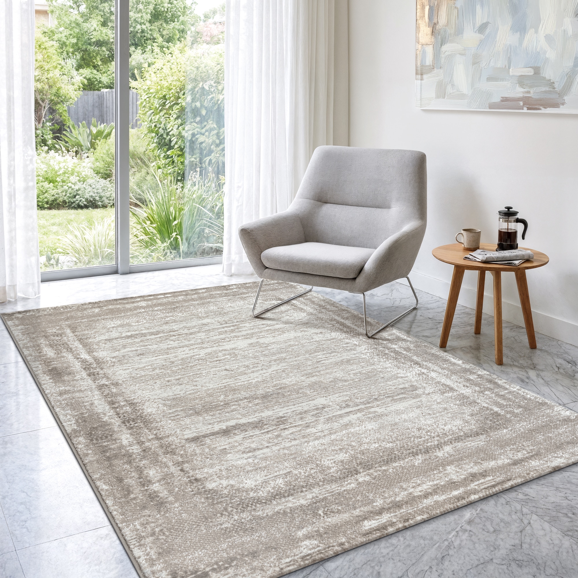 Sanat Tapis »Harmony 3215 , auch als Läufer« Rectangulaire 12 mm Höhe Wohnzimmer, Kurzflor, modern, Bordüre, Schlafzimmer