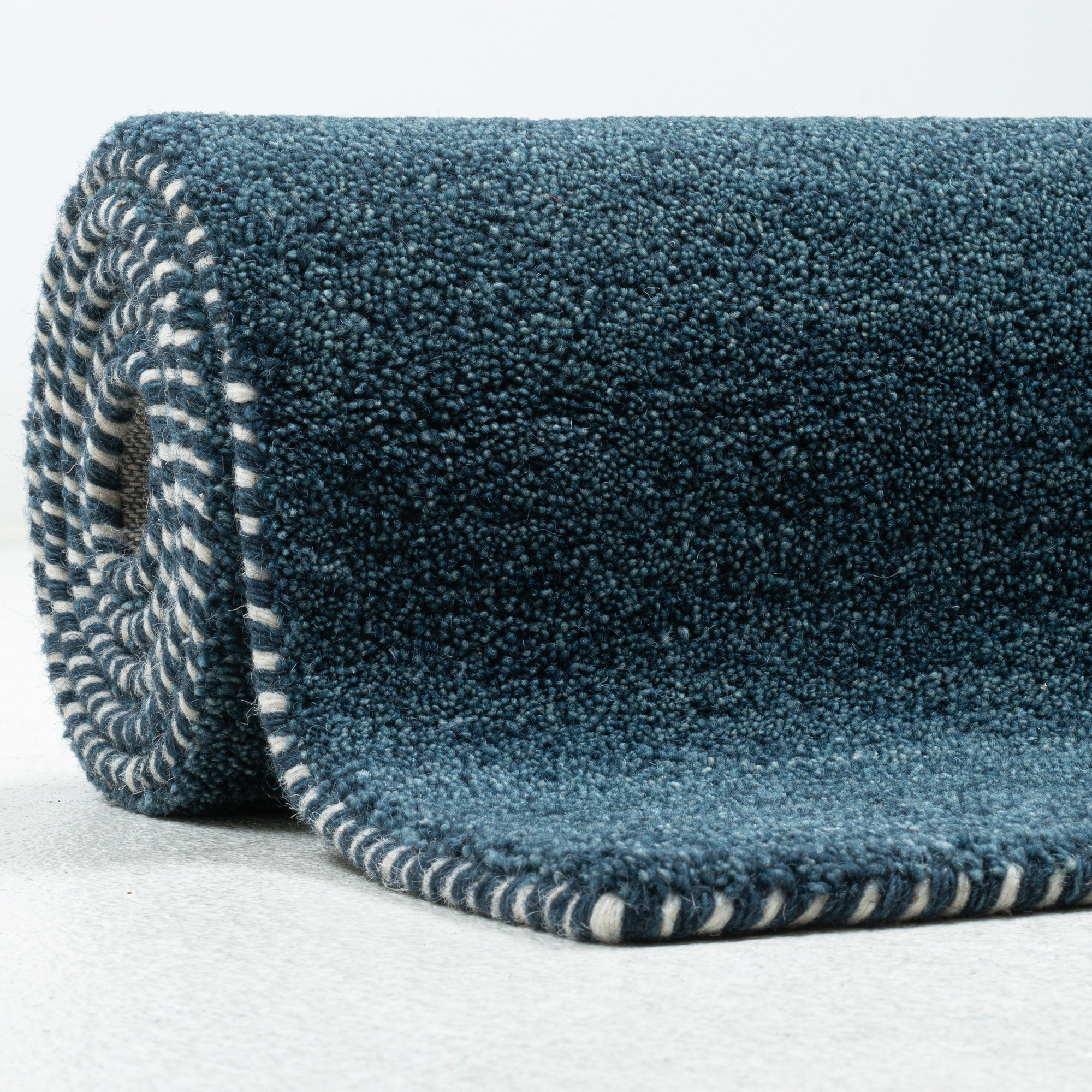 THEKO Tapis en laine »Gabbeh Uni, Handgefertigt, meliert, auch als Läufer erhältlich, Wolle« Rectangulaire 14 mm Höhe chambre, salon, salle à manger, aussi en coureur ou rond