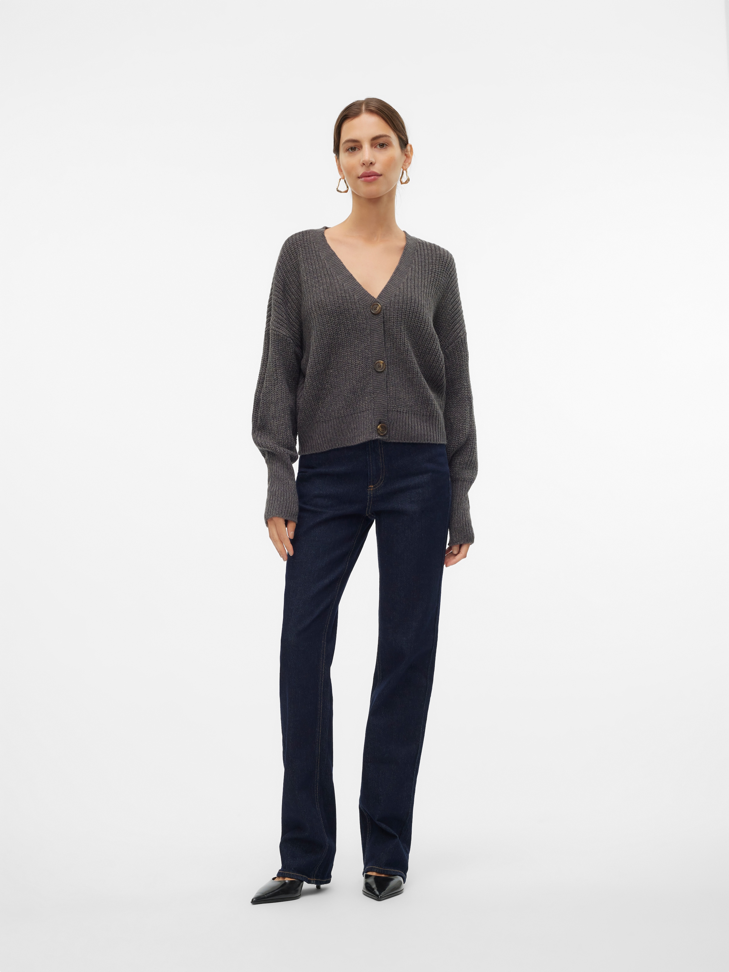 Vero Moda Veste en tricot »VMLEA LS V-NECK CUFF CARDIGAN NOOS« fibre synthétique, coupe régulière
