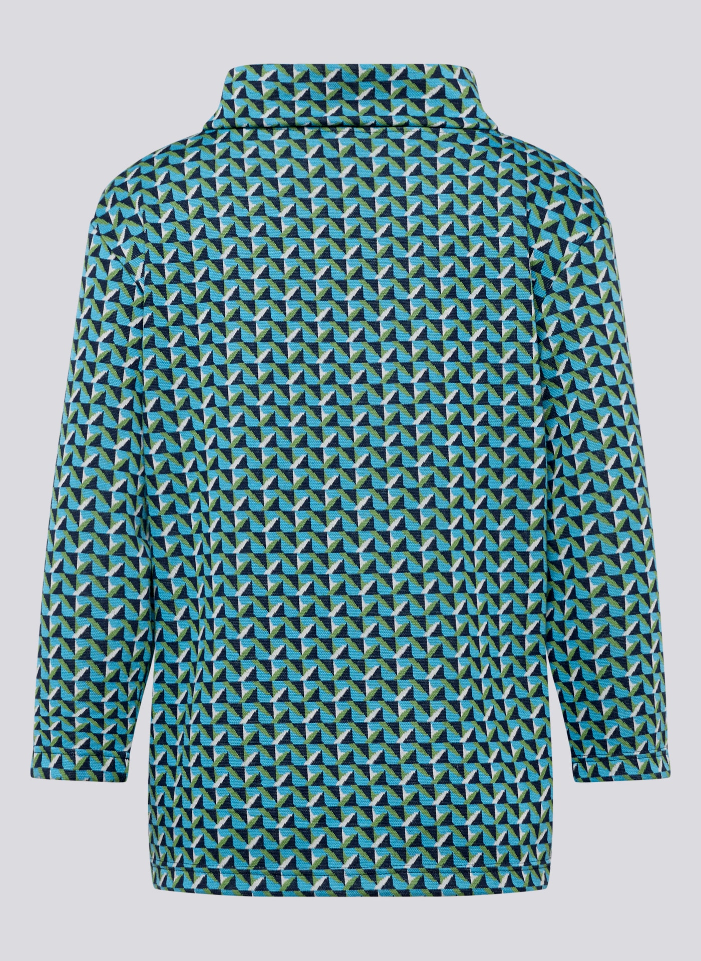 Rabe T-shirt à manches 3/4 mit geschlitztem Rollkragen und Minimal Print