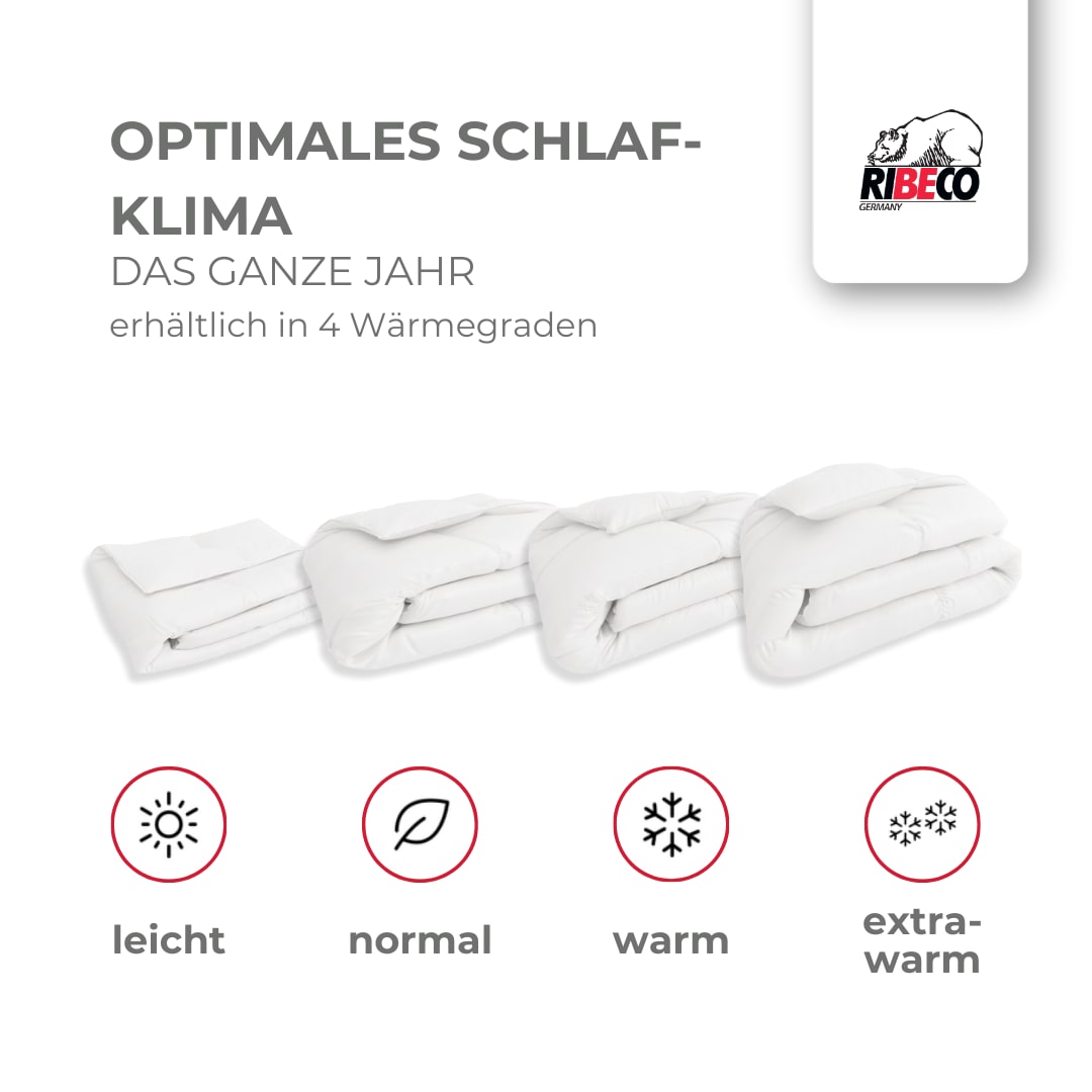 RIBECO Daunenbettdecke + Kopfkissen »Johanna« Daunenbettdeck & Federkissen Hergestellt in Deutschland