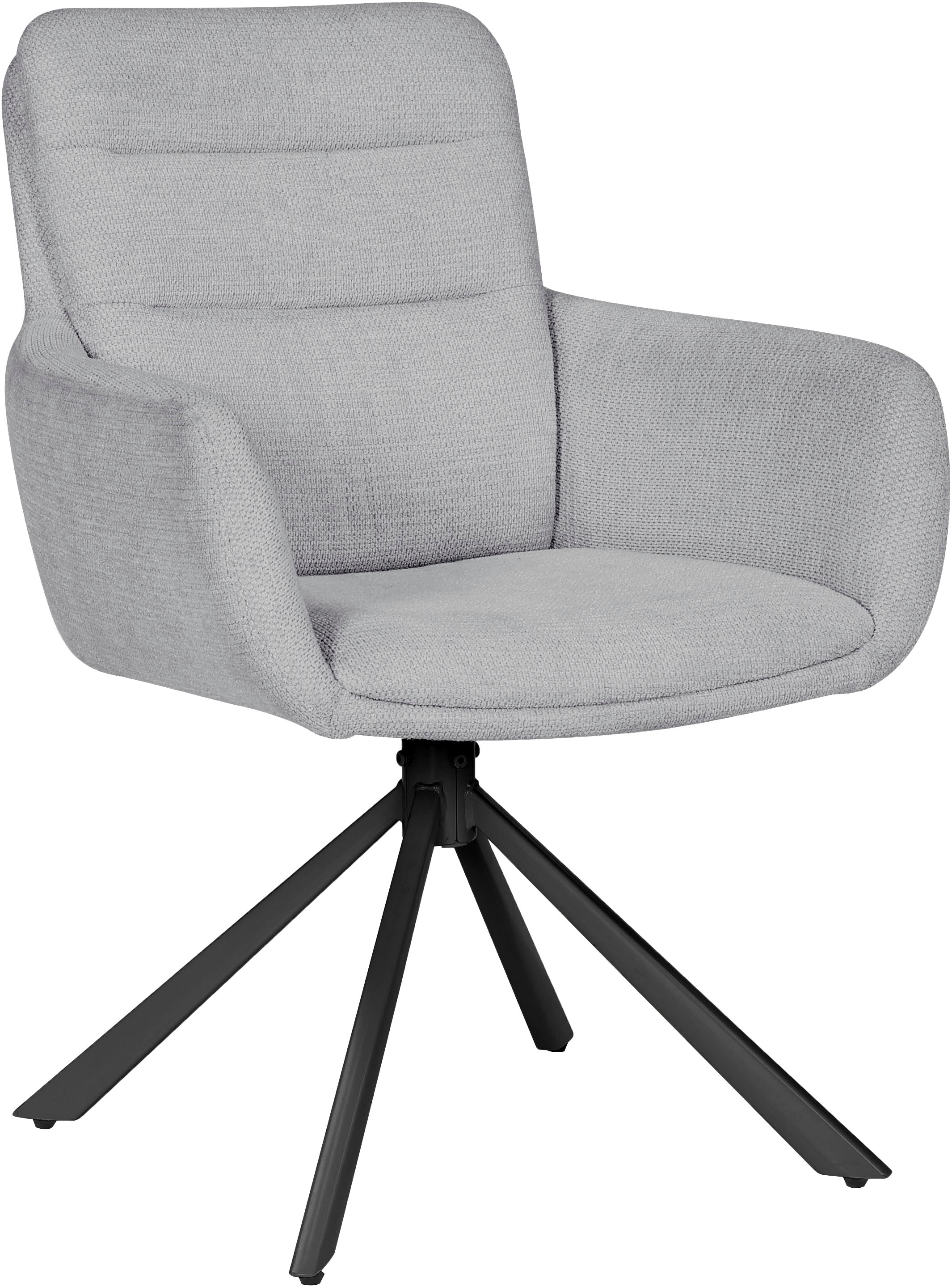 GOODproduct Chaise de salle à manger »Asly« (Ensemble) 2 cuisavec tissu tissé de haute qualité, structure métallique et fonction 360°