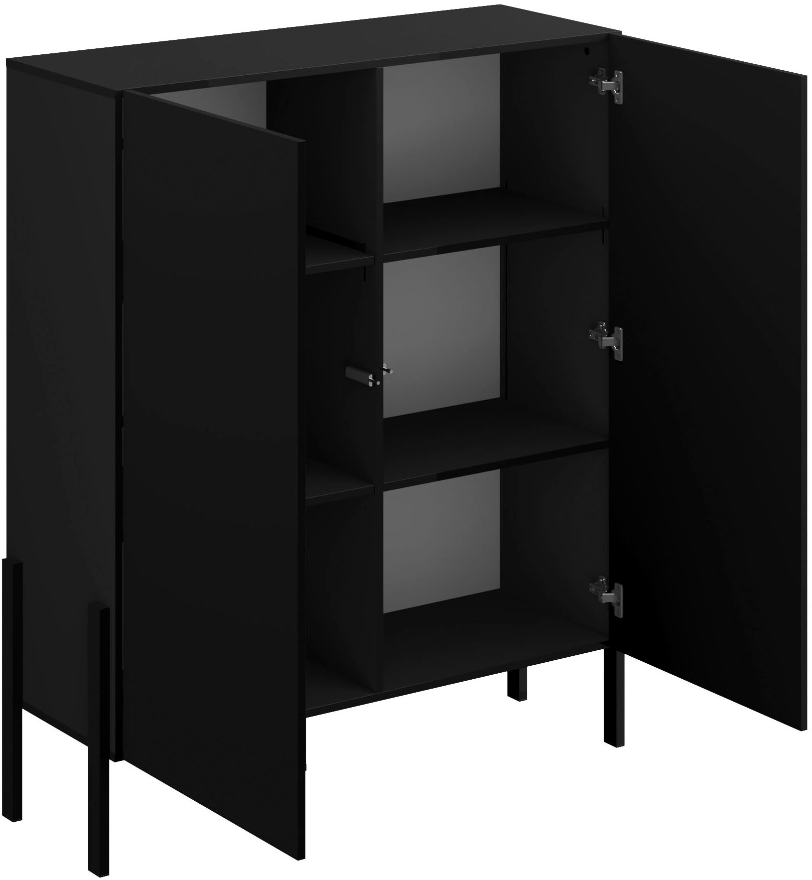 GOODproduct Commode »Jukon, Breite 110 cm, moderne grifflose Hochschrank, 2Türen« Highboard mit viel Stauraum, push-to-open-Funktion