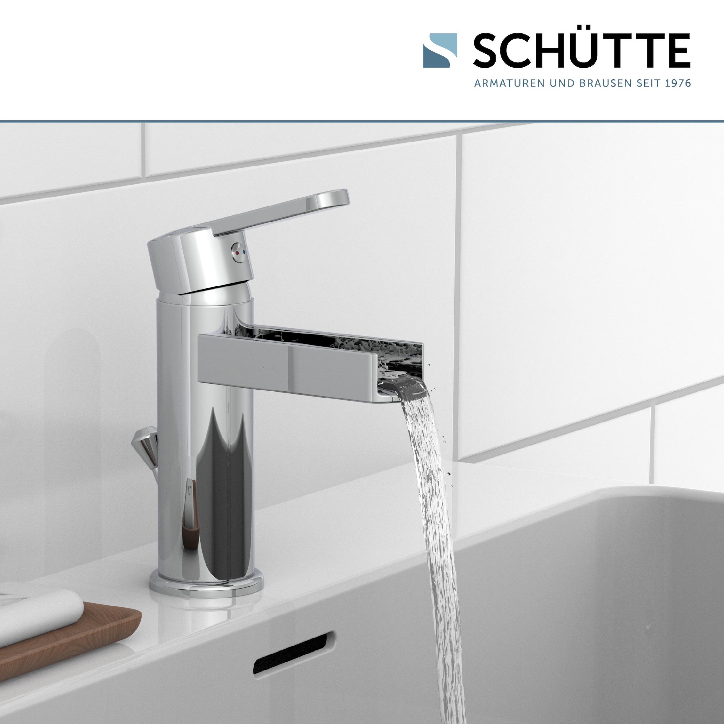 Schütte Waschtischarmatur »Niagara« mit Zugstange, Wasserhahn mit Wasserfall, Mischbatterie Waschbecken