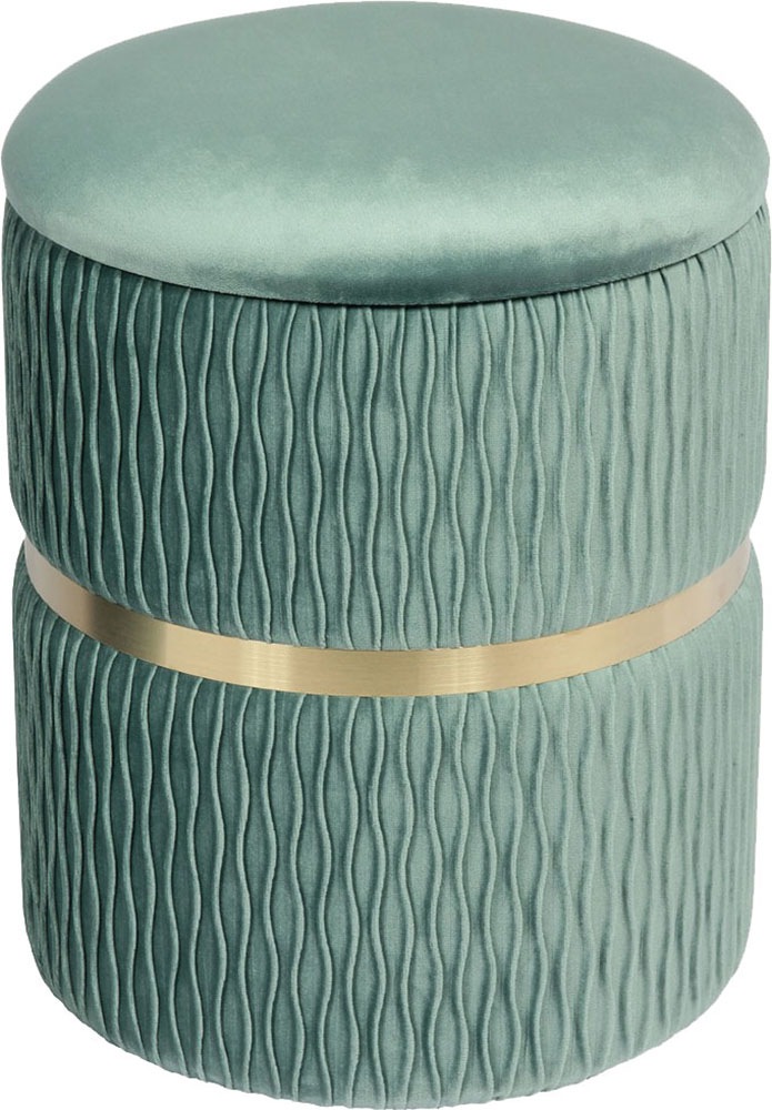 Kayoom Tabouret rembourré »Hocker Zora 425 2er-Set, Praktischer und versteckter Stauraum« Set, 2 cuis tlg. 2er-Set mit Stauraum, ineinander stapelbar, goldener Ring