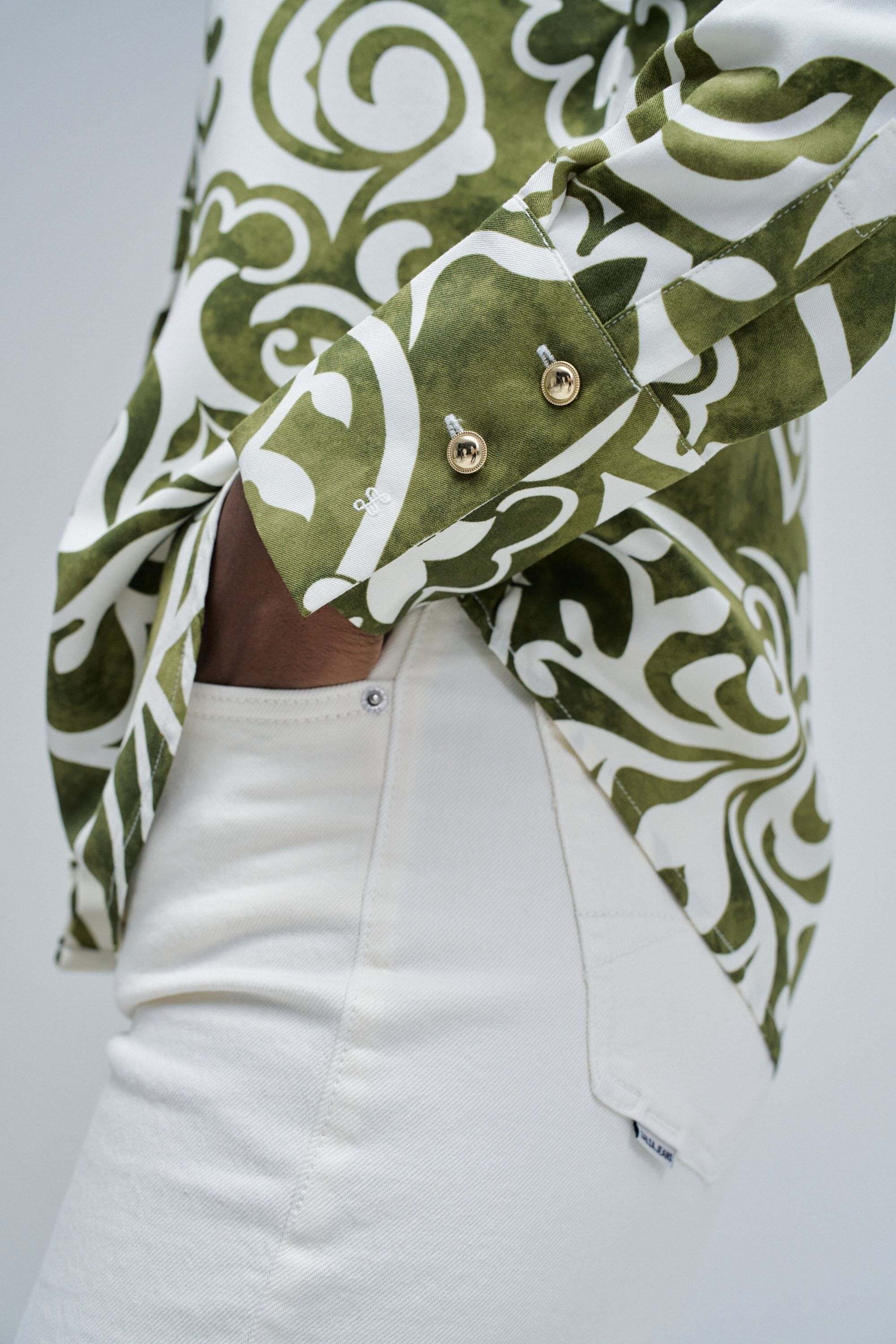 Salsa Blouse à manches longues »Salsa Jeans Langarmbluse Basic Shirt W/ Gold Buttons«