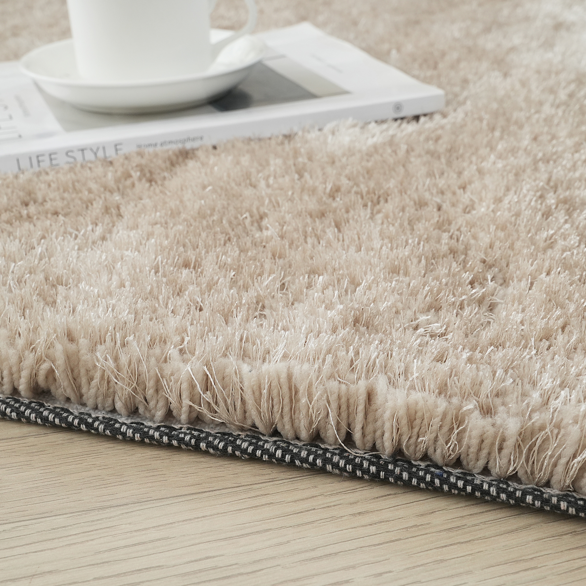 Bruno Banani Tapis de sol à poils longs »Dana Teppich, Kundenliebling« Rectangulaire 30 mm Höhe Brücke, uni, weich, Mikrofaser, Diele, Flur, Wohnzimmer, Schlafzimmer