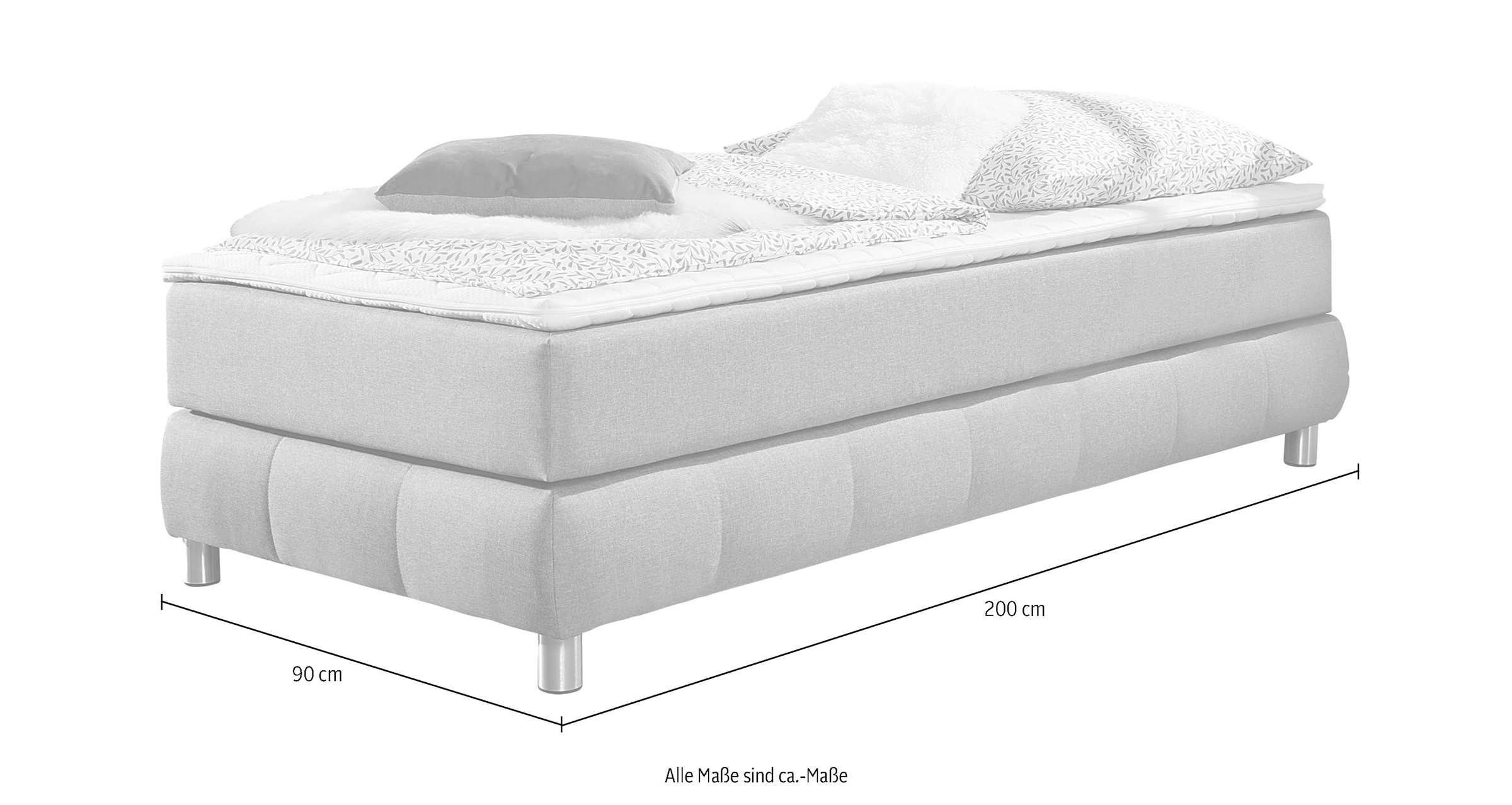 Home affaire Boxspringbett »Salo« Ohne Kopfteil, inkl. Topper, auch in Überlänge 220 cm