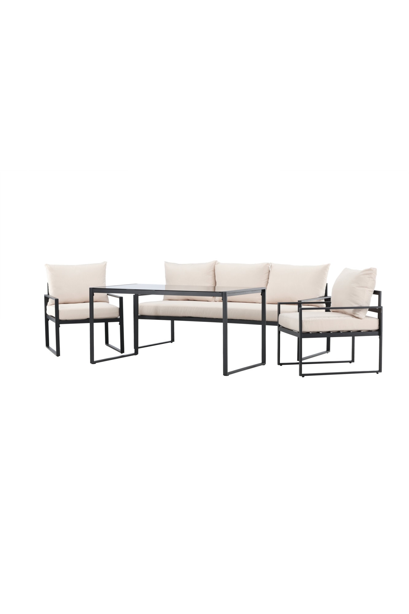 Venture Home Gartenlounge-Set »Catania, grosszügiges Outdoor-Set für hohen Sitzkomfort« 4 tlg. Loungemöbel mit Stoffbezug, angenehm, weich