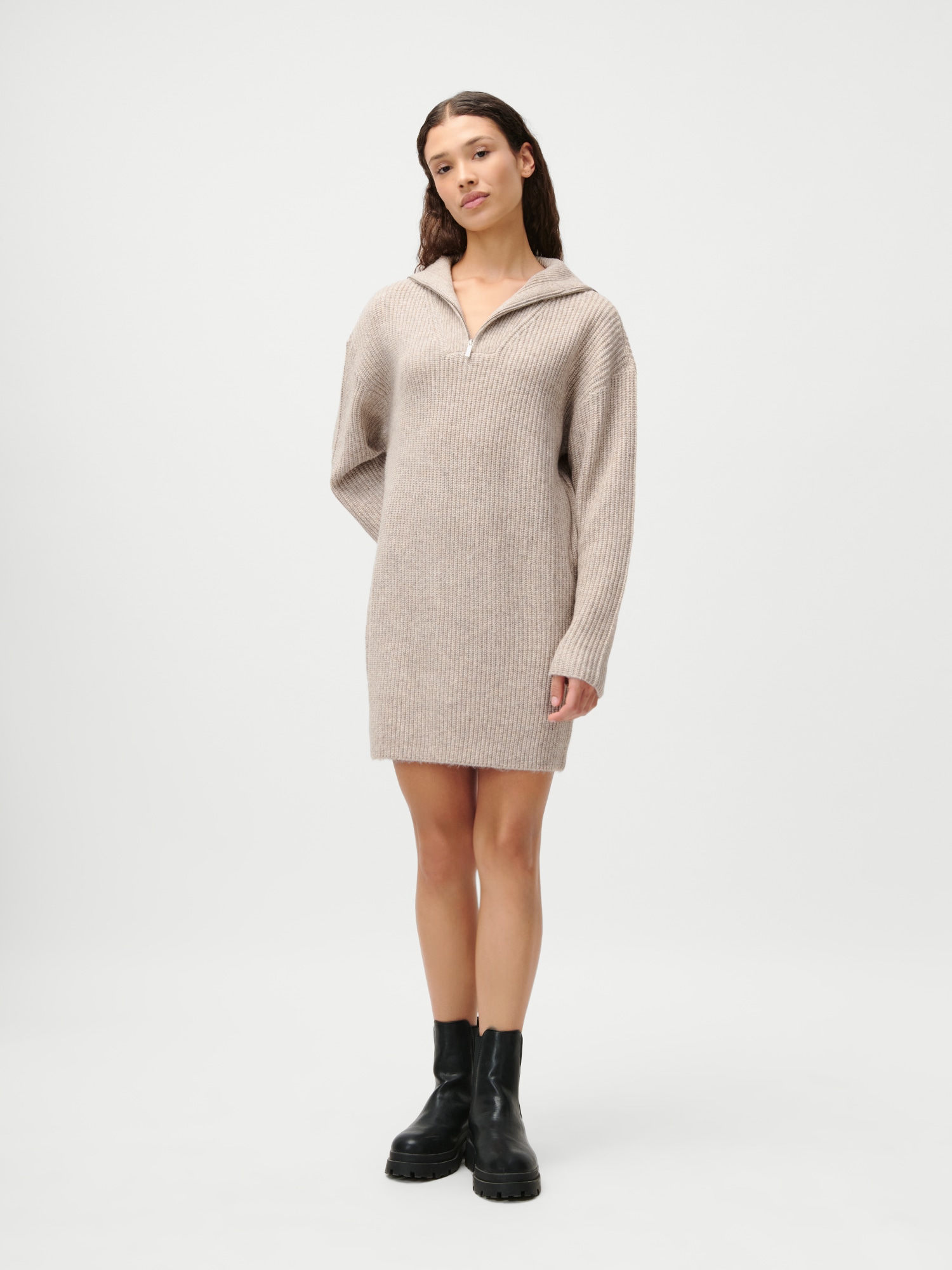 LeGer Robe en tricot »Noelia, LeGer by Lena Gercke« Stehkragen mit Reissverschluss, Grobstrick