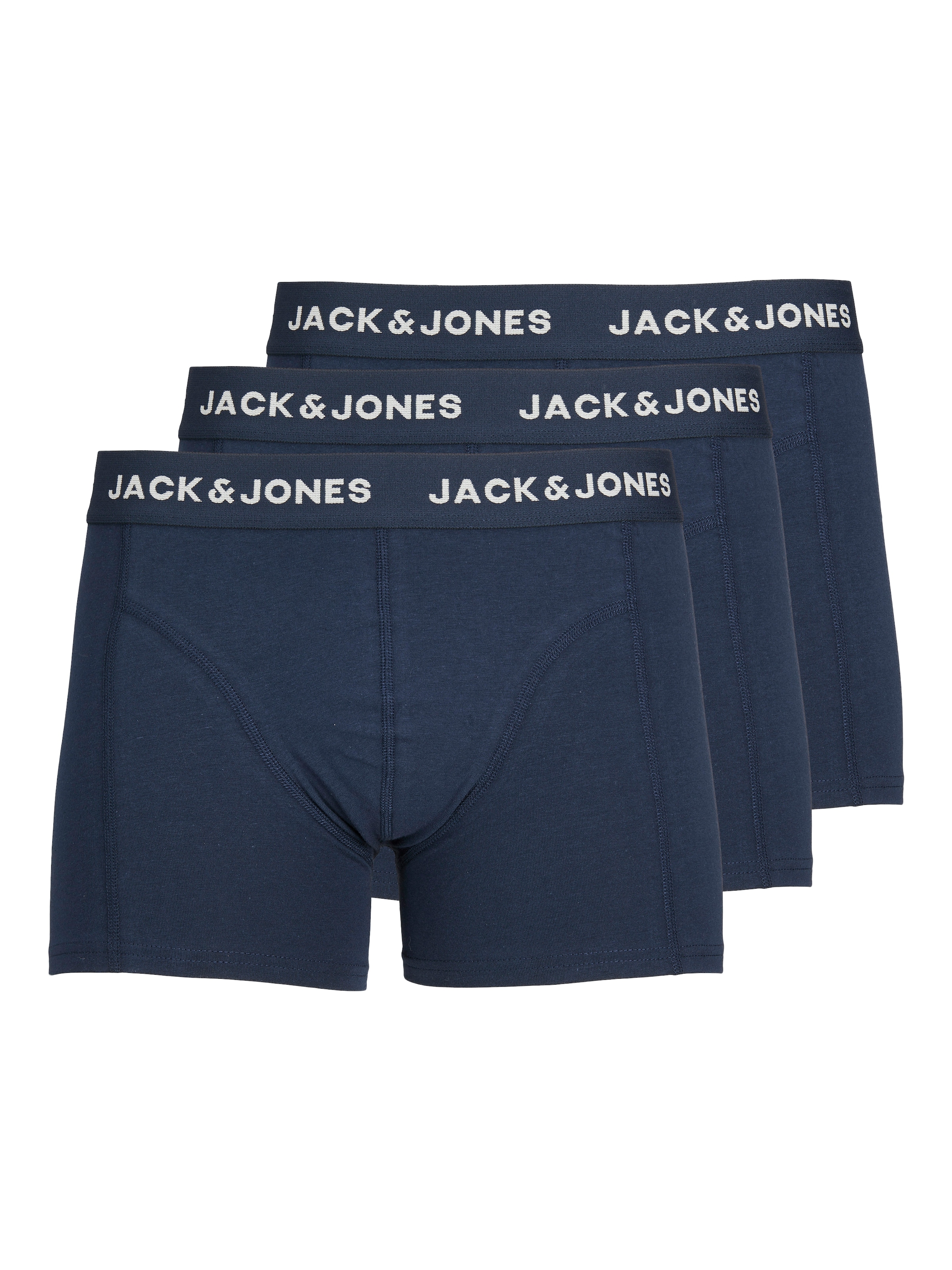 Jack & Jones Boxer »JACANTHONY  im 3er Pack mit Logo-Bund und weichem Griff«, 3 Stk. unifarben mit Farbeinsatz, modisch, eng anliegend, Baumwollmischung