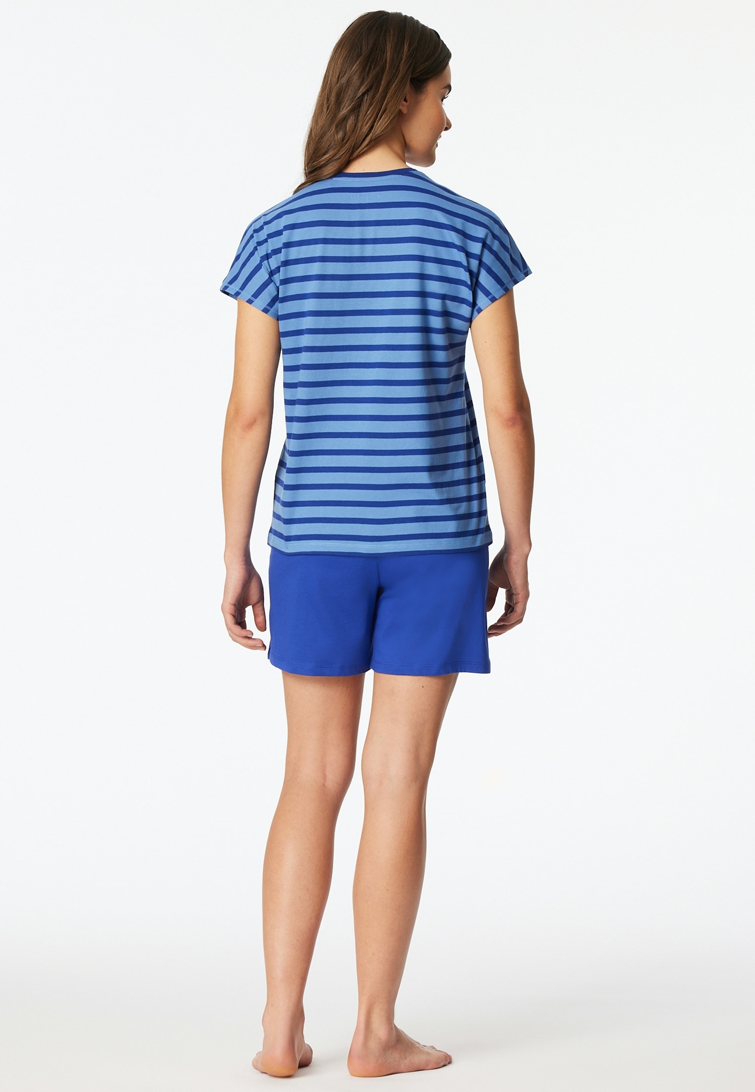 Schiesser Shorty »Casual Essentials« 2 avec t-shirt uni et pantalon rayé