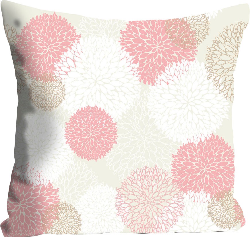 queence Coussin décoratif »Elizabeth« mit rosa-weissen Blüten