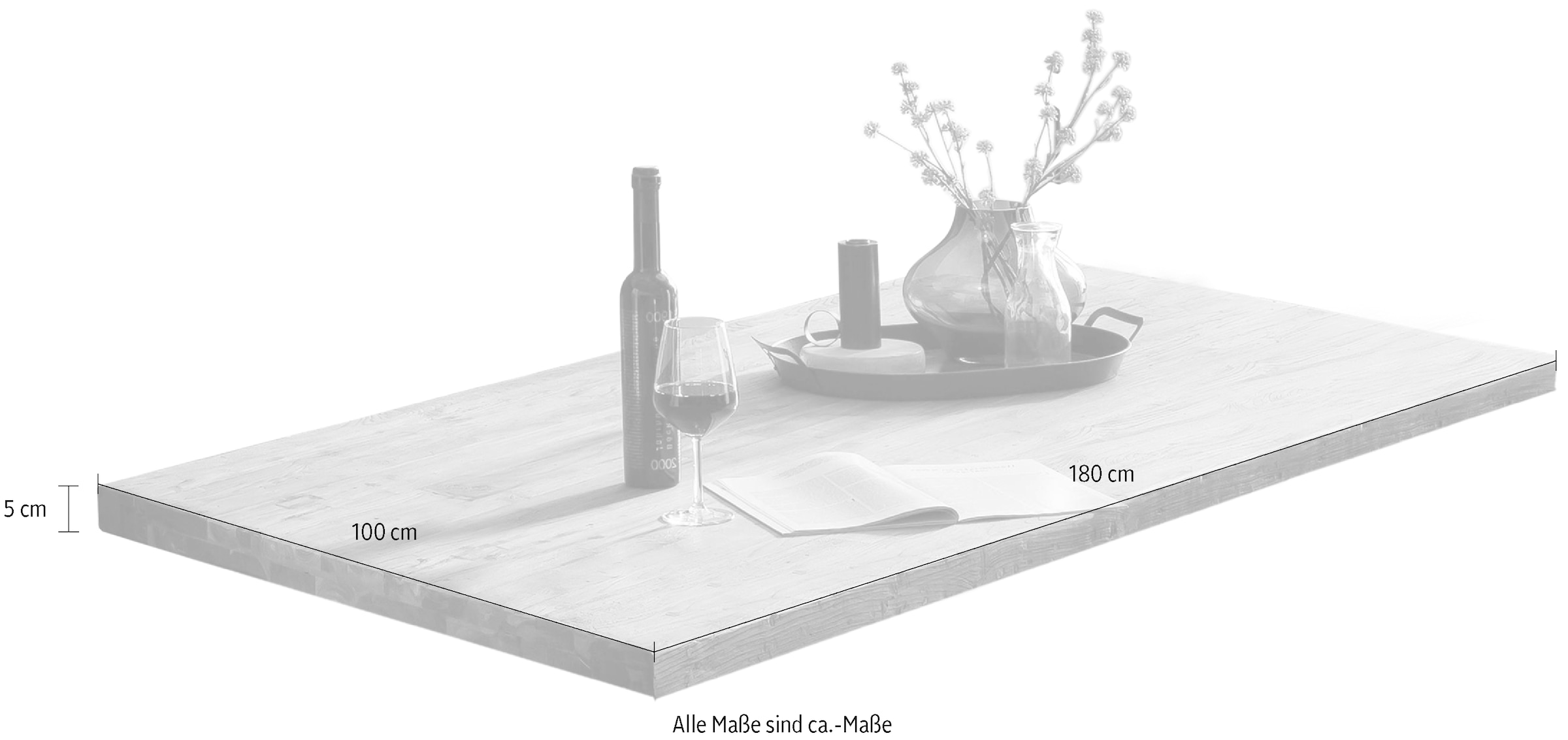 SIT Plateau de table »Pordenone aus recyceltem Teakholz – Natur – Unikat« 1 cuis tlg. Plateau de table doublé avec épaisseur marquée de 50 mm