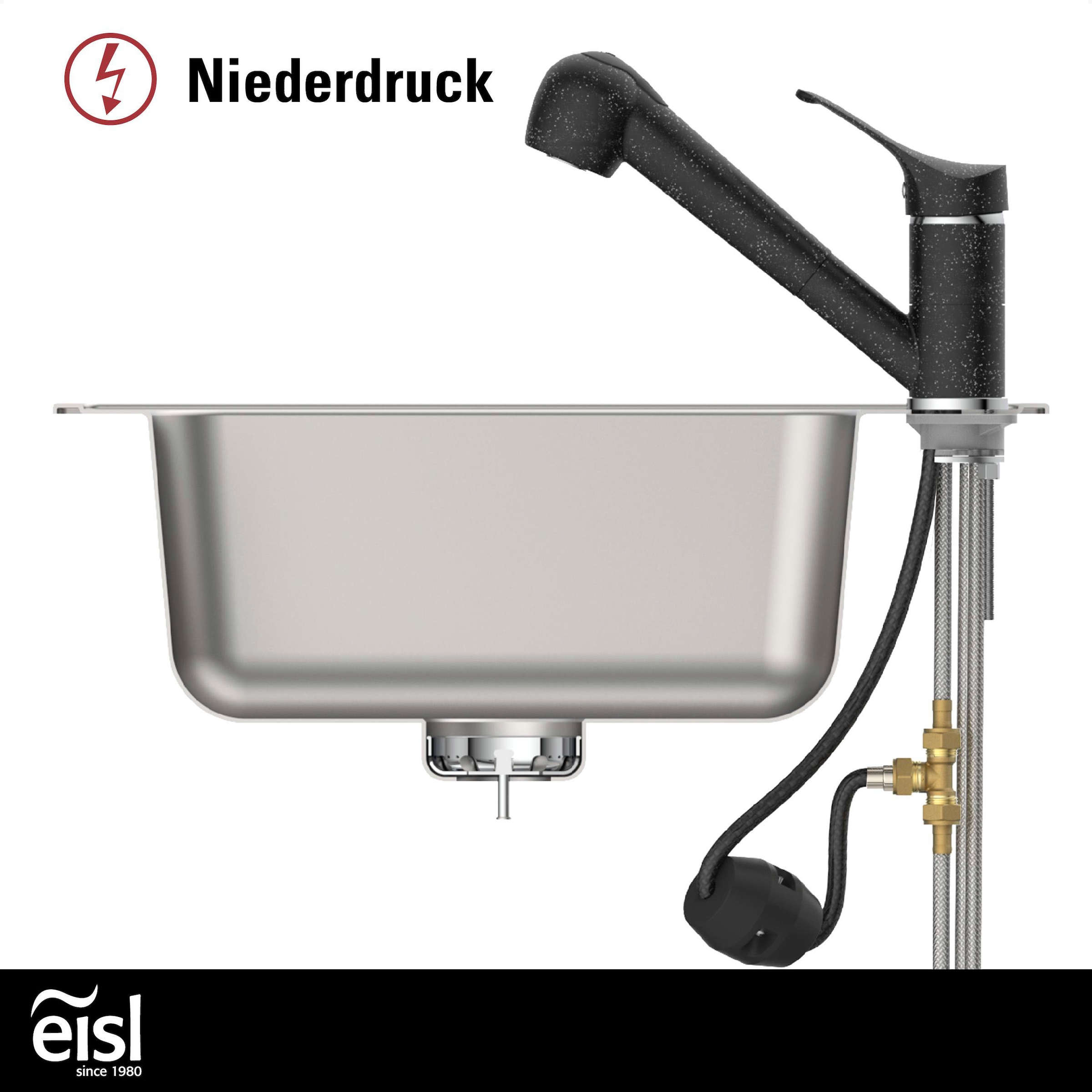 Eisl Robinet d'évier »GRANIT« basse pression, extractible, réglable en 2 positions, pivotant à 90°