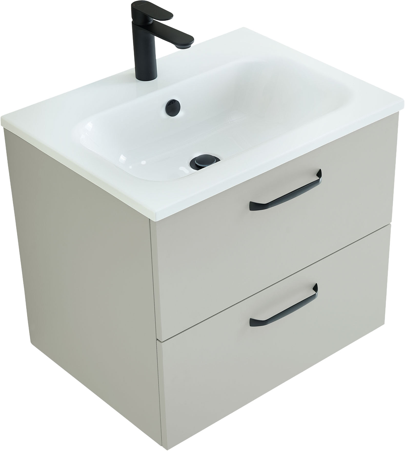 Saphir Badmöbel-Set »Quickset 500, Waschtischunterschrank mit Mineralmarmorwaschtisch« 2 Stk. tlg.
