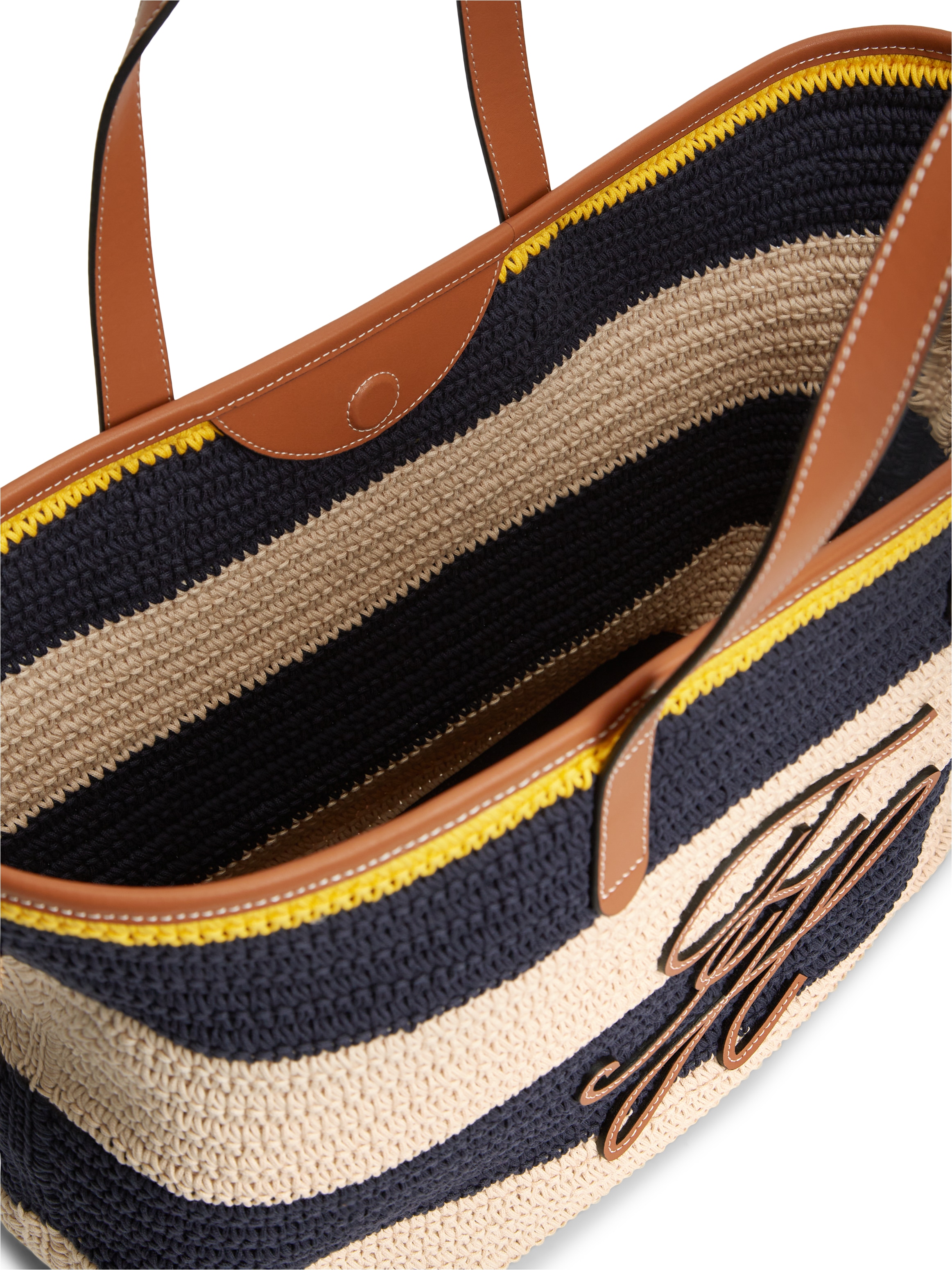 Tommy Hilfiger »TH NAUTICAL TOTE CROCHET STR« Damen Strandtasche mit Streifen und Logoschriftzug