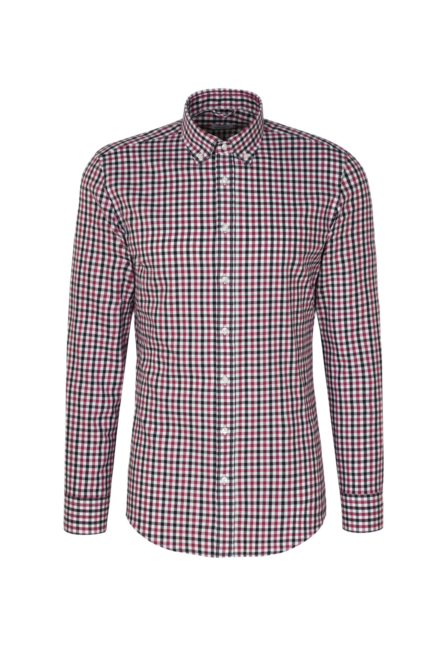 seidensticker Flanellhemd »Slim« Slim 1/1 Button-Down-Kragen Karo