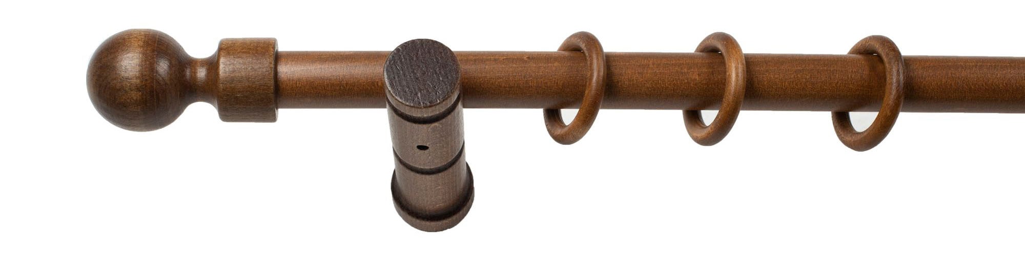 SN DECO GROUP Gardinenstange »Giro« 1 läufig-läufig Fixmass 28 mm, Holz, verschiedenen Längen und Farben, Komplettset