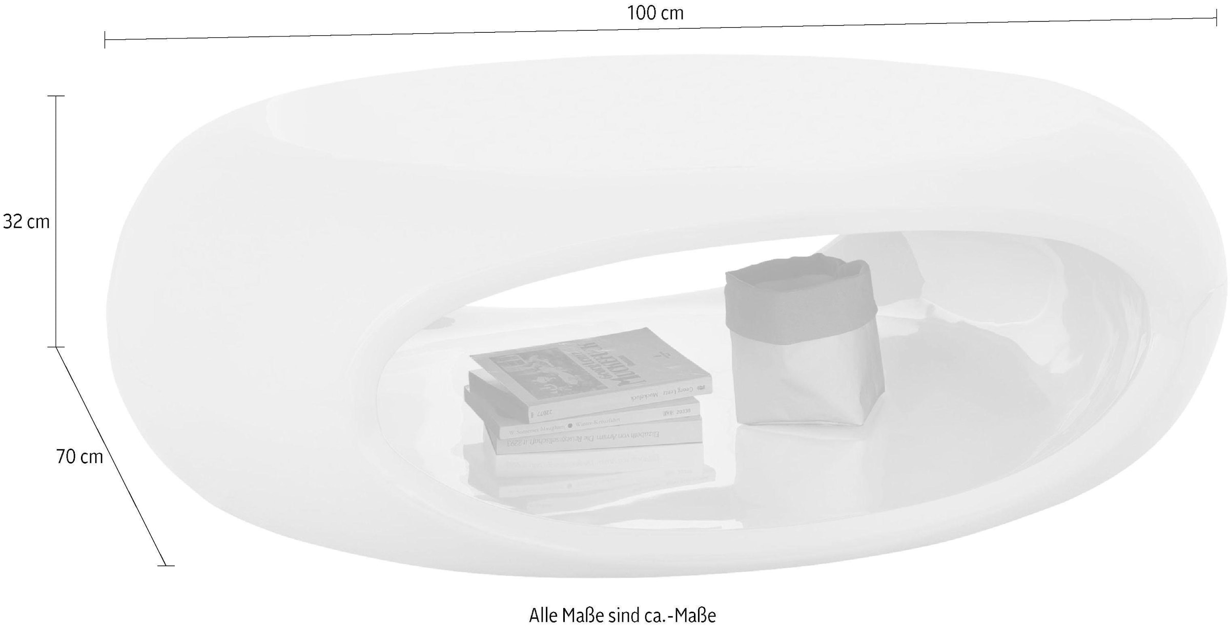 SalesFever Table basse »Coffeetable im minimalistischen Stil« komplett aus hochwertigem Fiberglas