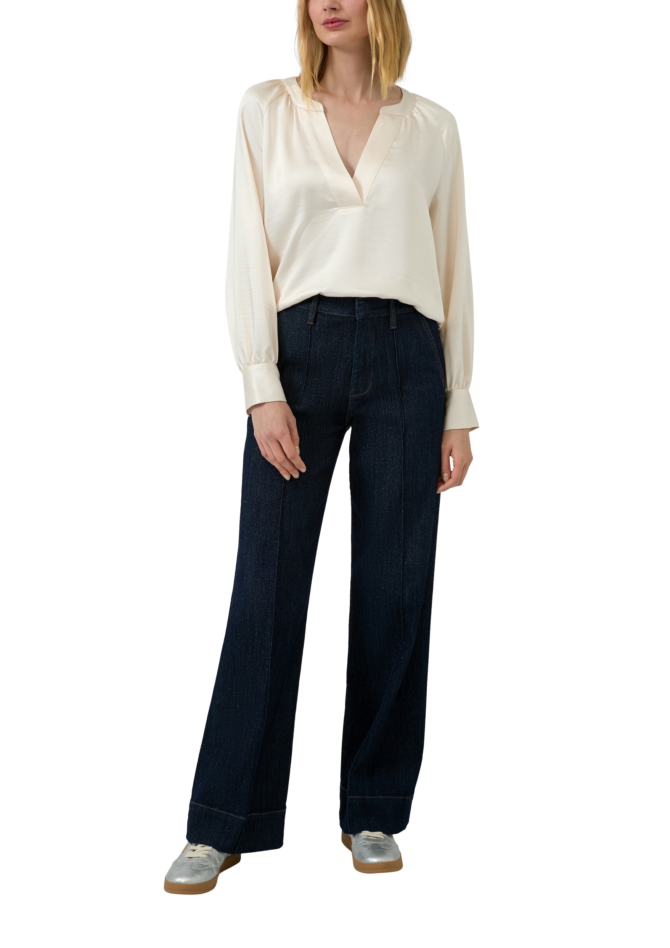 s.Oliver Jeans droit »SURI« mit Bügelfalte und kontrastfarbenen Nähten