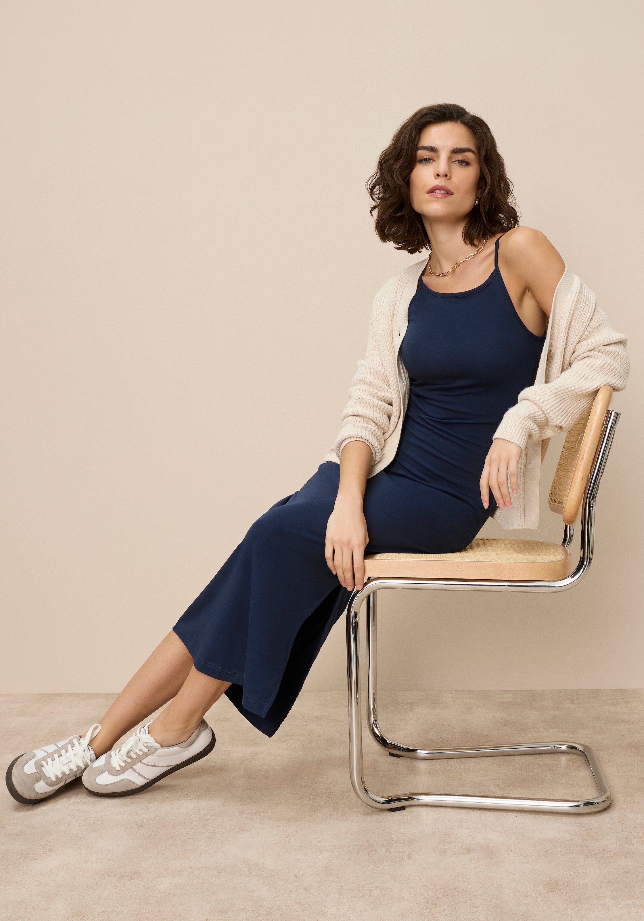 AJC Robe d'été Sans poches aus Single Jersey, mit verstellbaren Spaghettiträgern