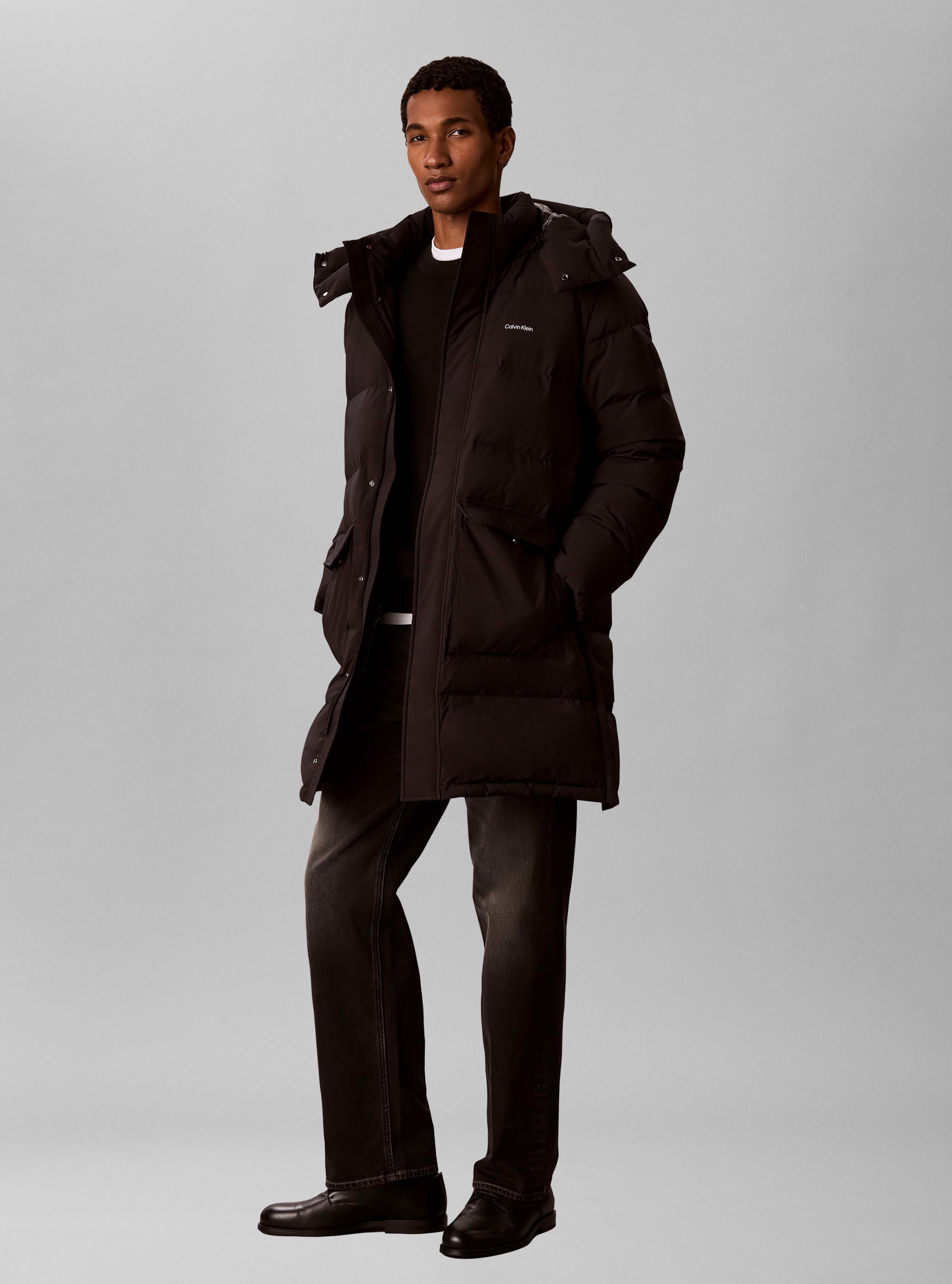 Calvin Klein Jeans Steppmantel »LS CLASSIC BONDED DOWN LONG« Regular fit mit Kapuze