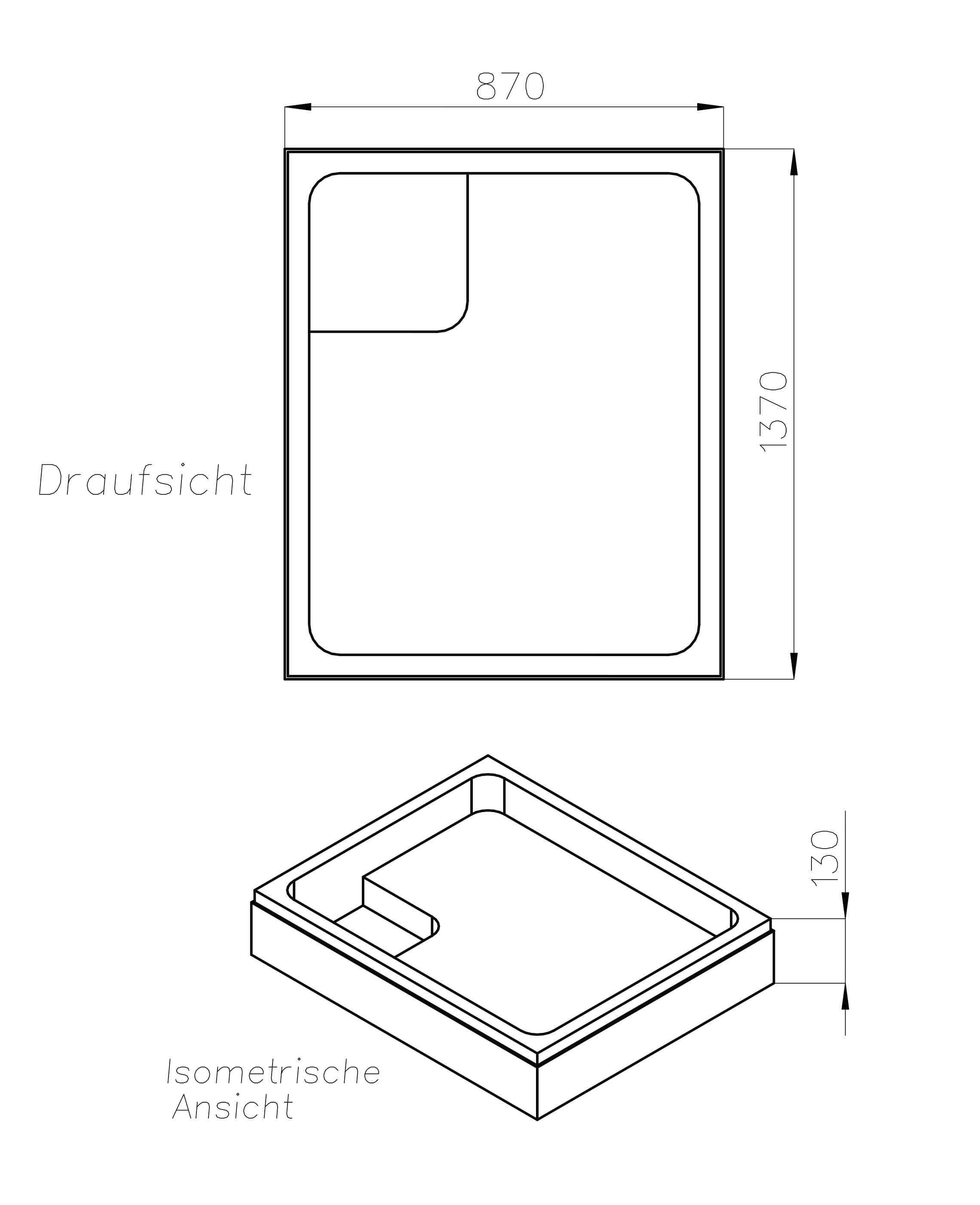 OTTOFOND Receveur de douche Ensemble,  140x90x3 cm, avec support de baignoire, garniture de vidage et bande d'étanchéité