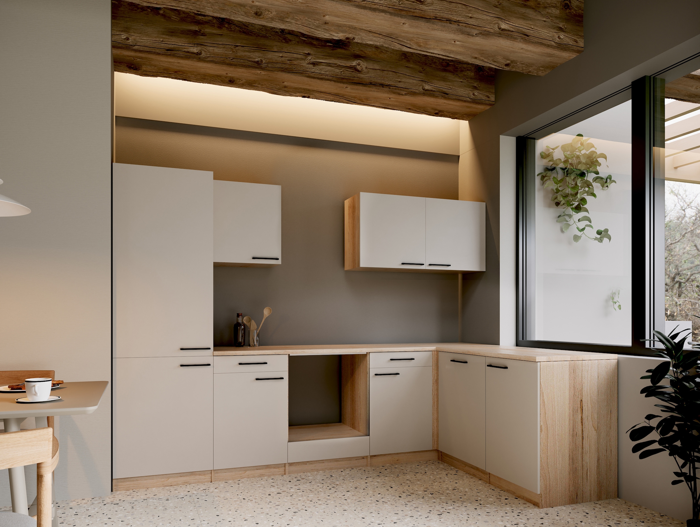 RESPEKTA Cuisine d'angle »Merle« zerlegt, wahlweise mit E-Geräten, Soft Close Funktion, Breite 280 cm