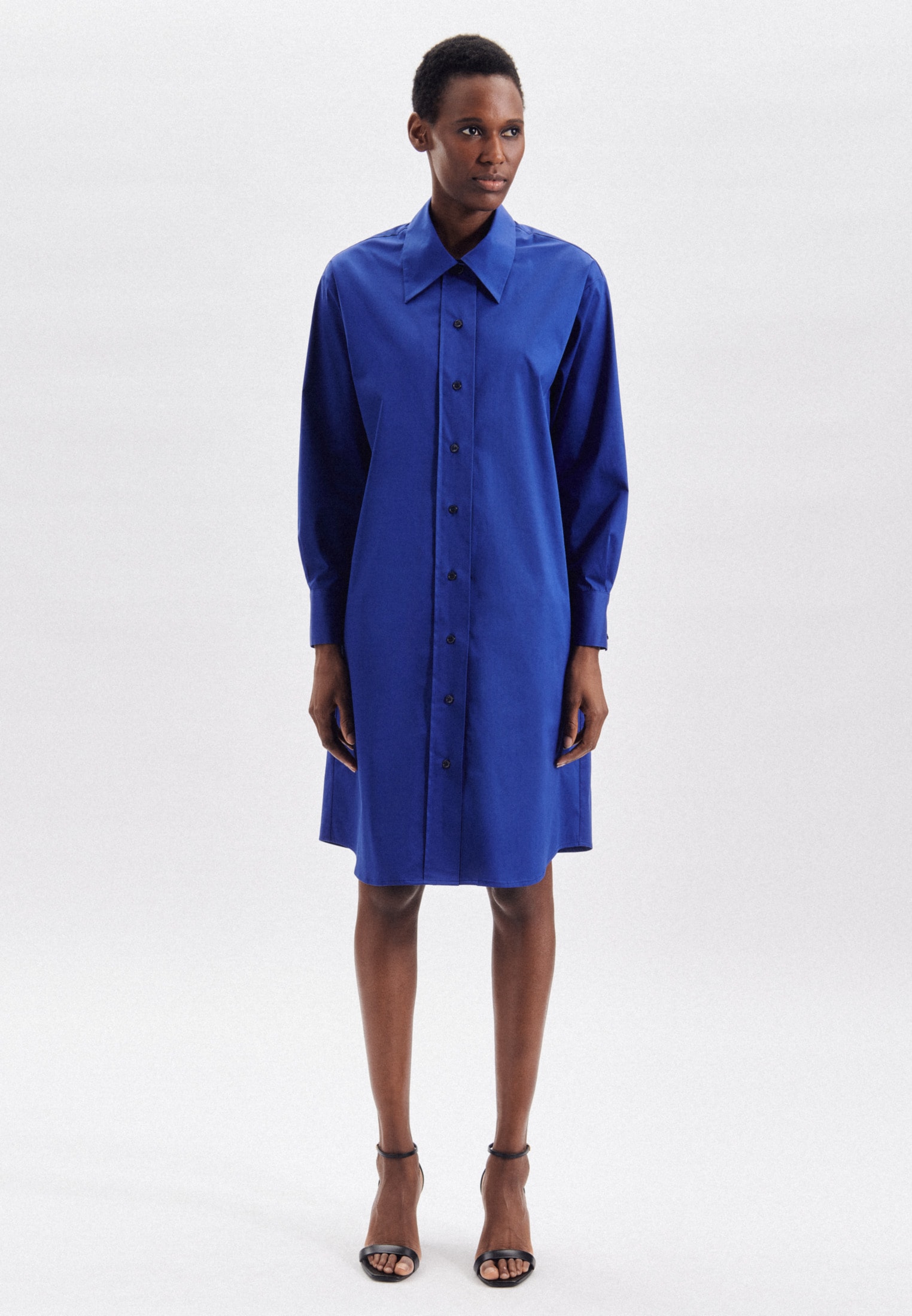 seidensticker Sommerkleid »Schwarze Rose« Langarm Kragen Uni