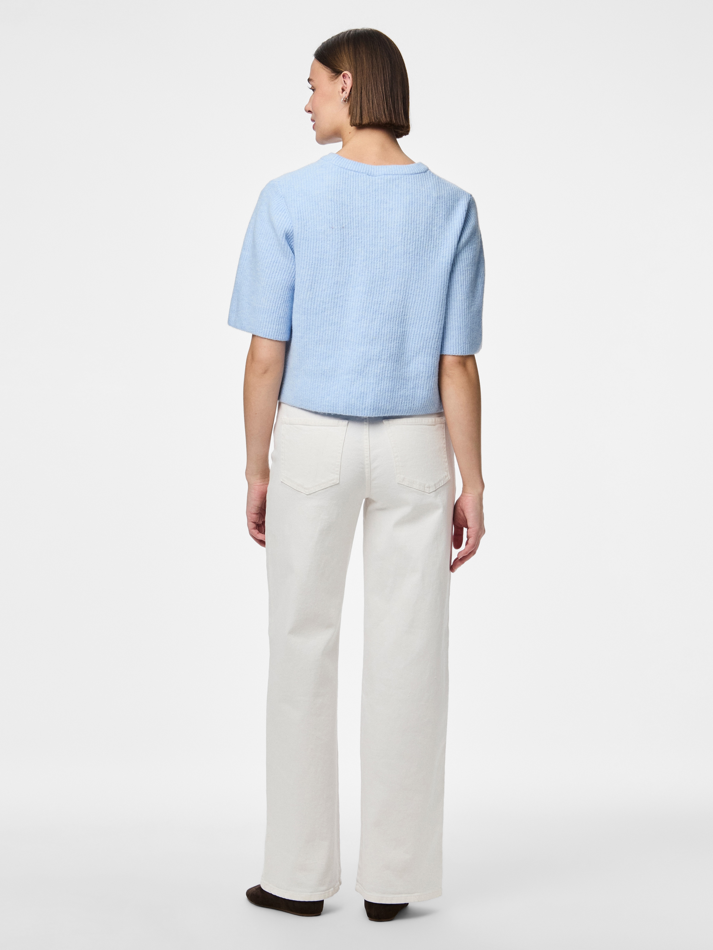 pieces Pull en tricot »PCSILLY SS O-NECK KNIT NOOS BC« mit weiten, kurzen Ärmeln