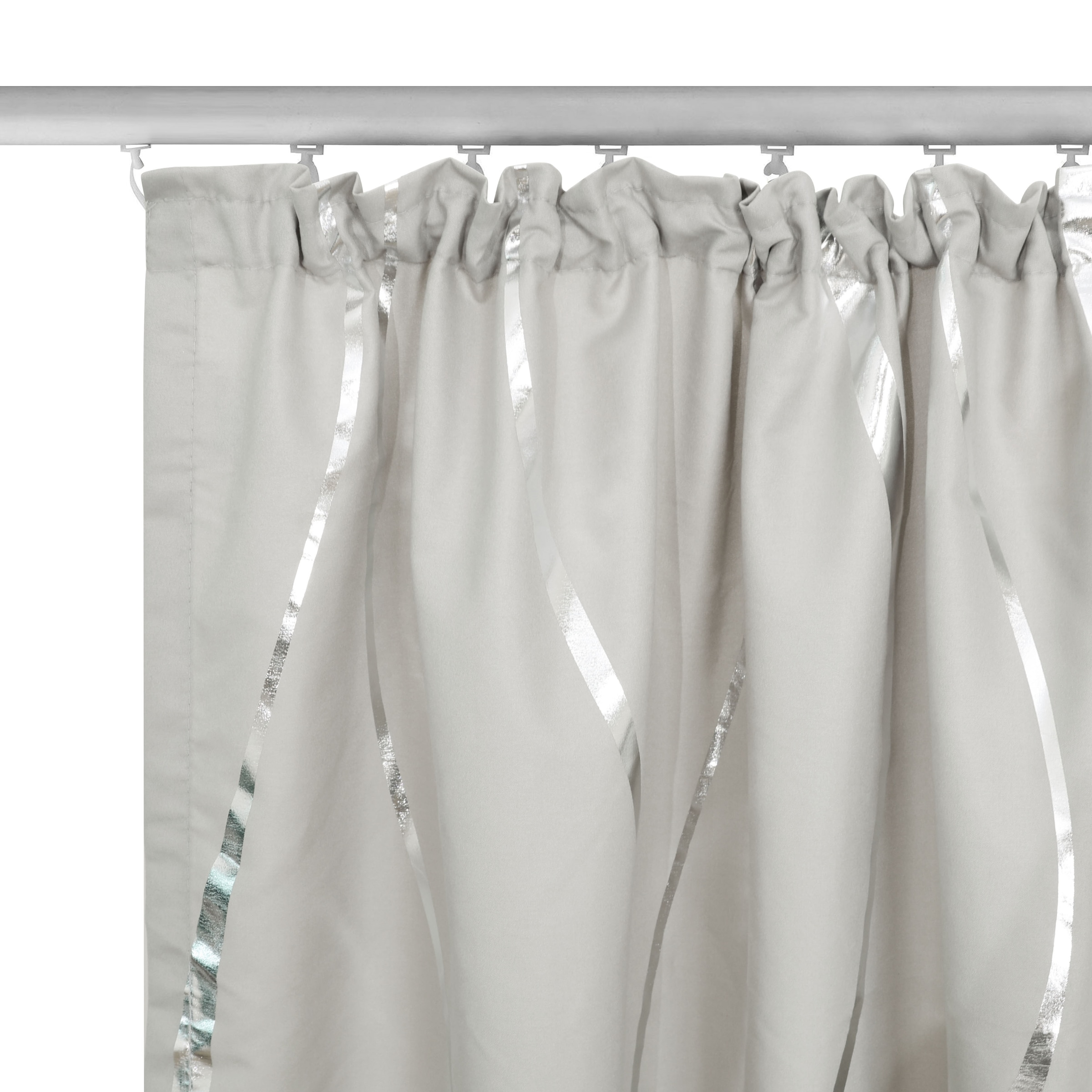 GOODproduct Gardine »Quinnton« Kräuselband 2 Stk. tlg. Metallic‑Akzenten, Kräuselband, schöner Stoff, mittelleicht