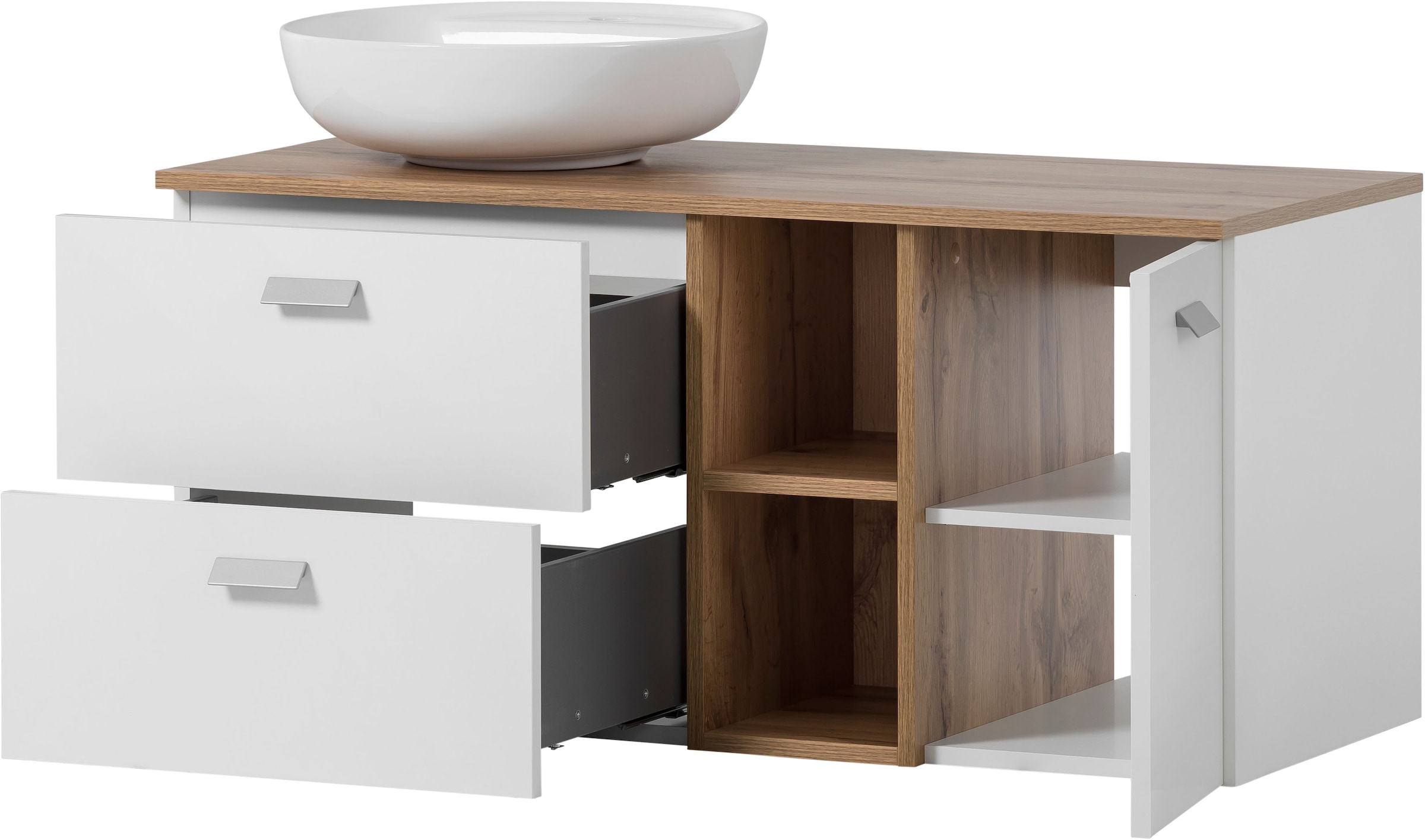 Schildmeyer Waschtisch »Mona« Kreamikbecken, Metallbeschläge, Vollauszüge