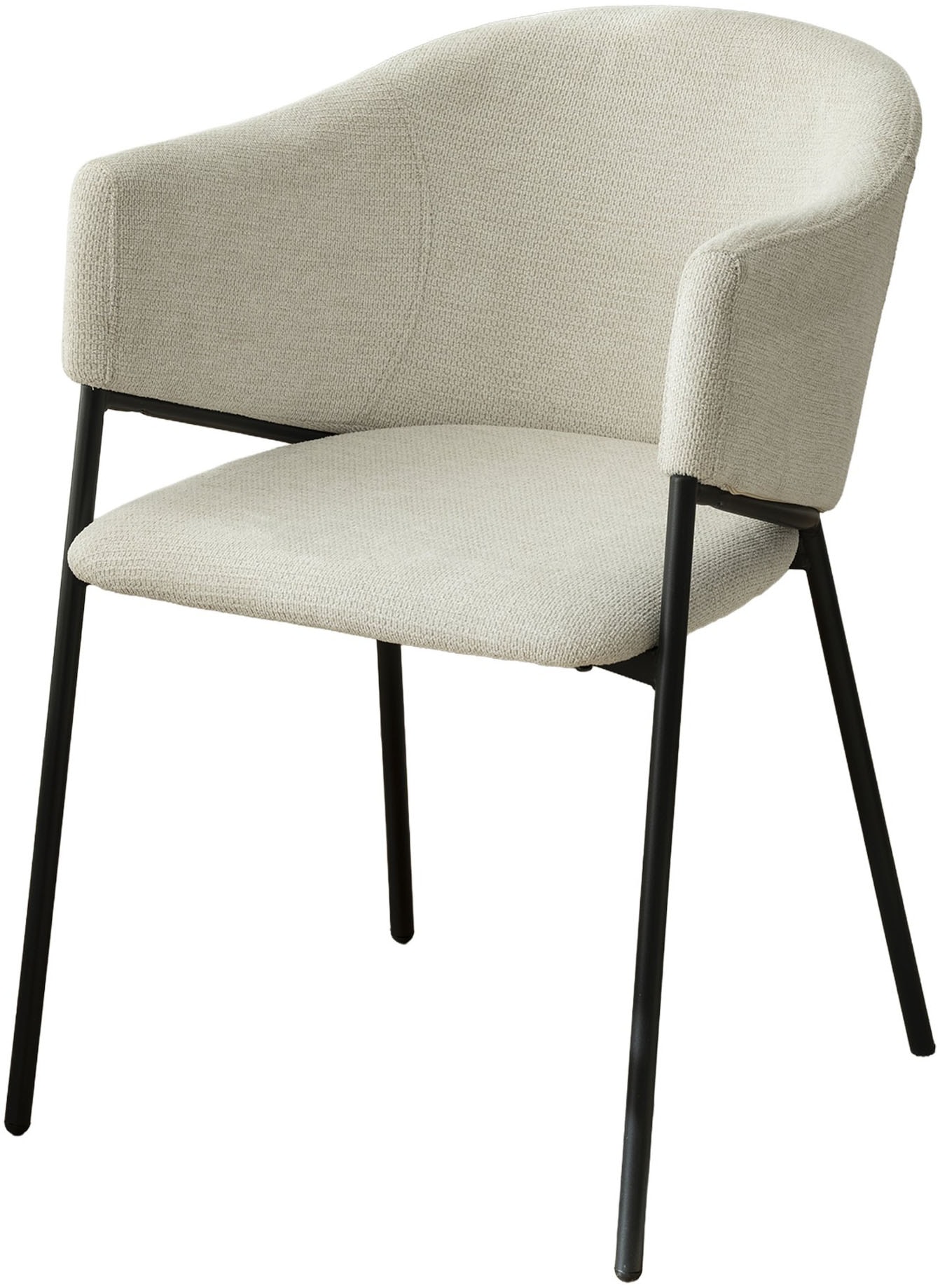 byLIVING Chaise de salle à manger »YORK« (Ensemble) 2 cuisStrukturstoff in beige, bis 110 kg, Schaumstoff, 4-Fussgestell