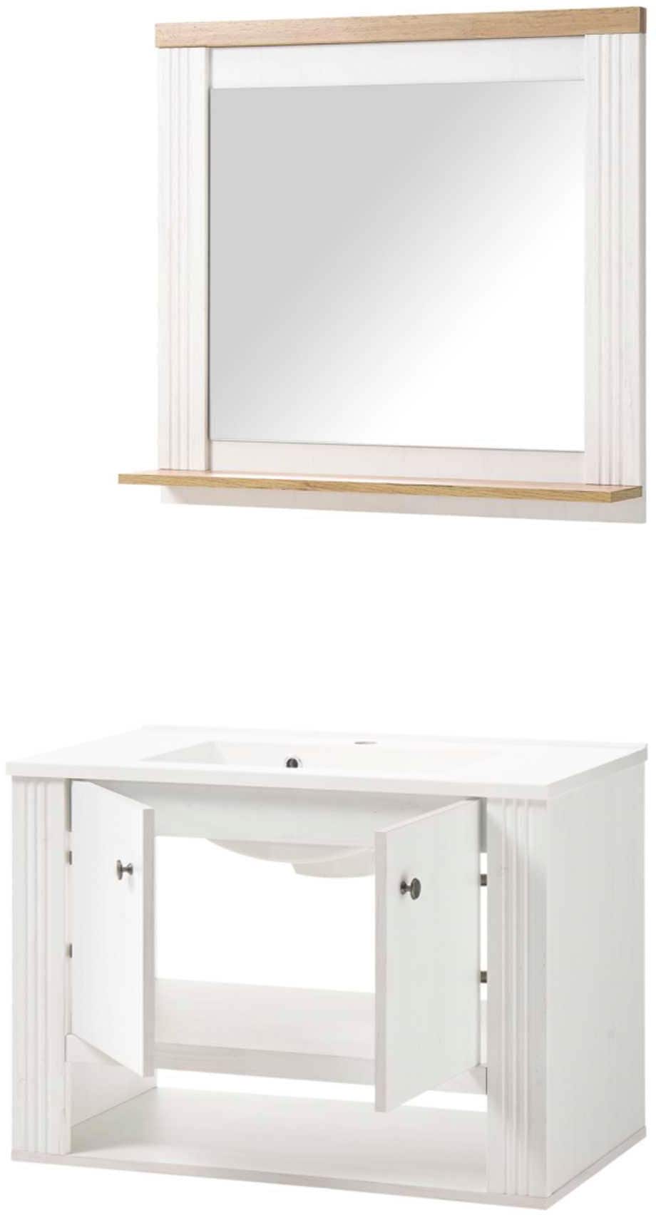 GOODproduct Ensemble de meubles de salle de bain »WESTMINSTER, Bad im Landhausstil, 2-teiliges Badezimmer« 2 cuis tlg.