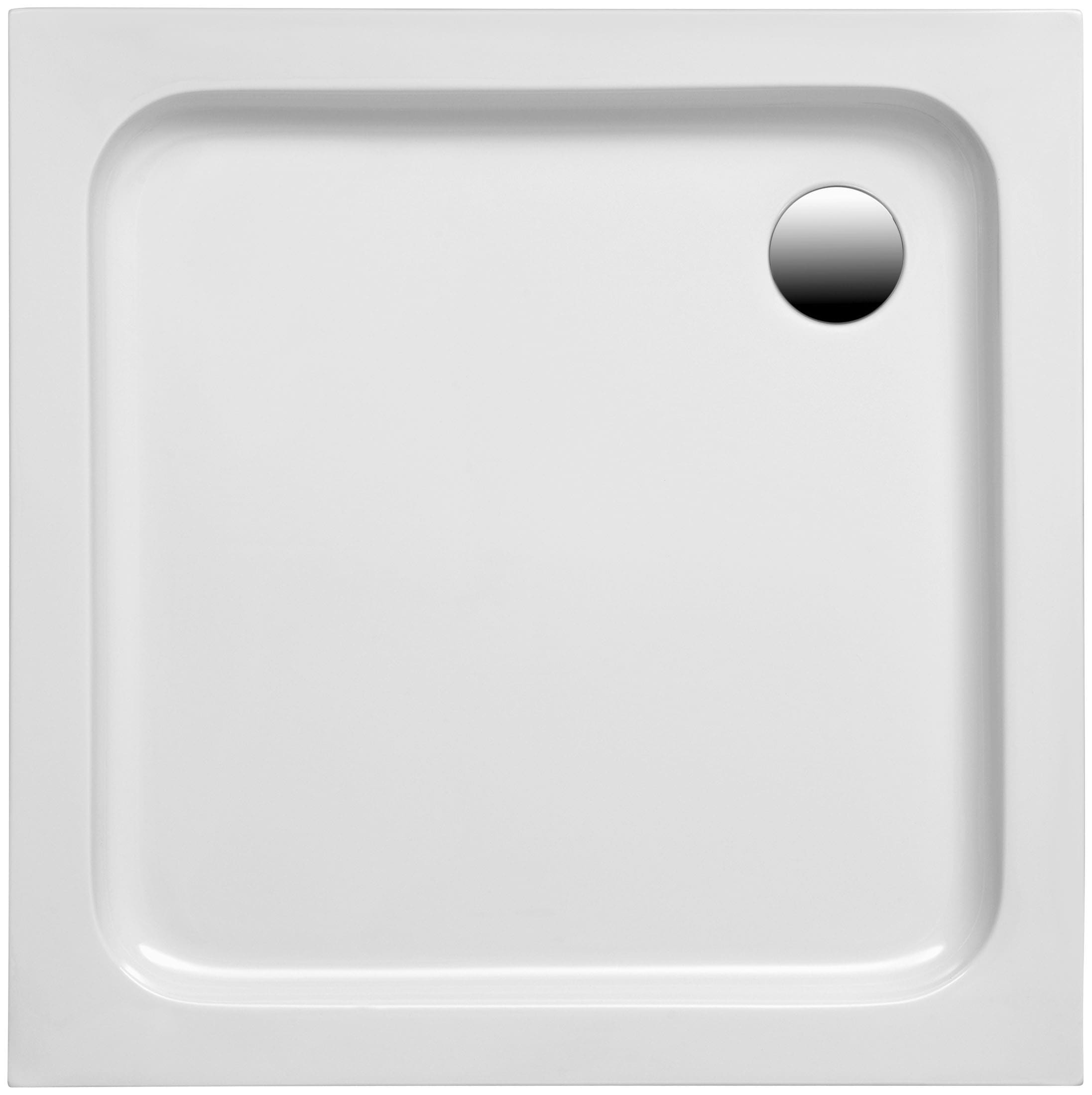 OTTOFOND Receveur de douche Ensemble,  90x90x6 cm, avec support, garniture d'évacuation et bande d'étanchéité pour joints