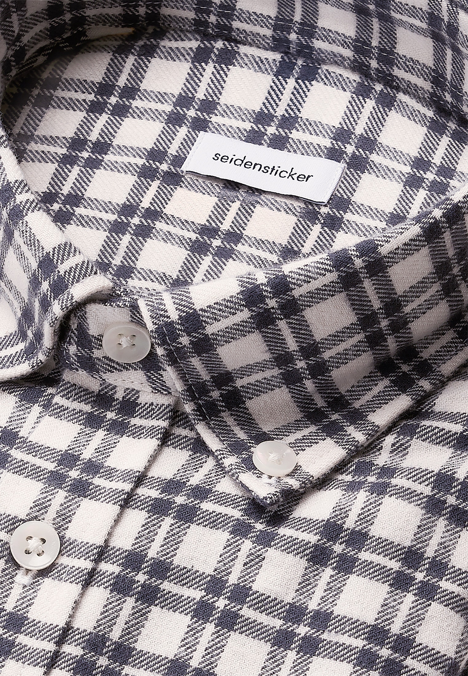 seidensticker Flanellhemd Slim 1/1 Button-Down-Kragen Karo