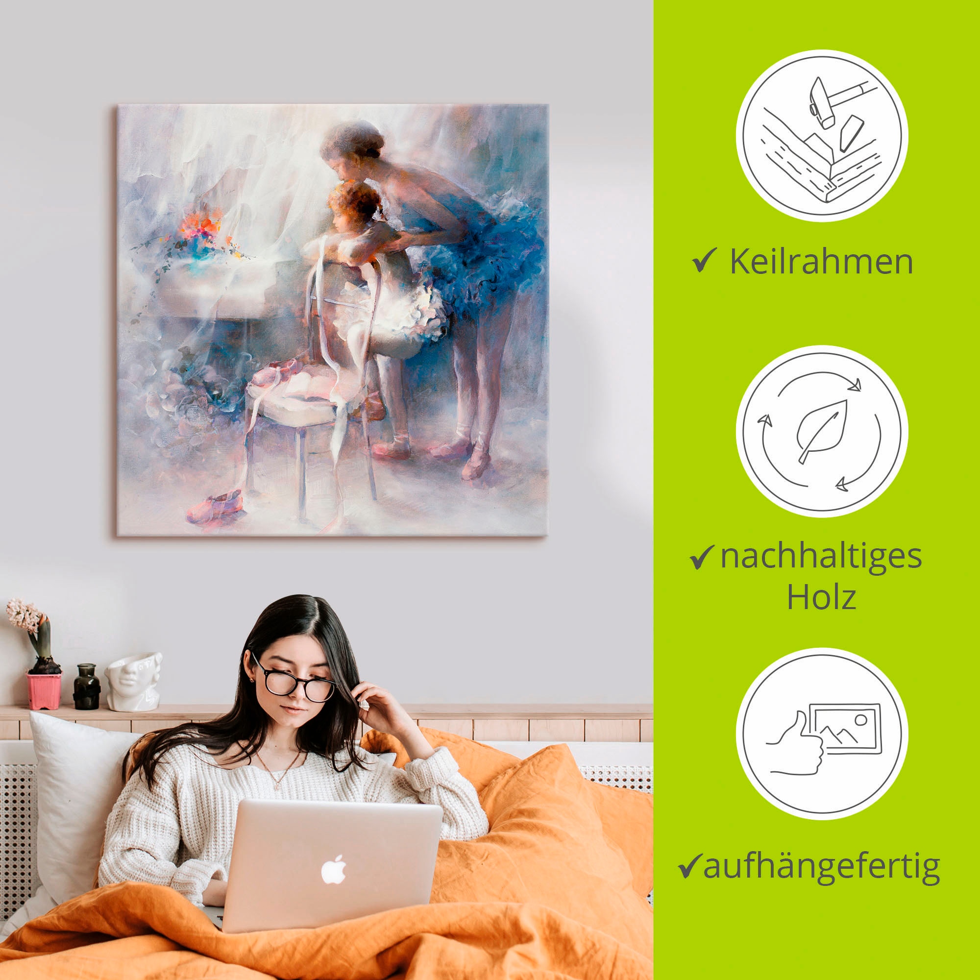 Artland Leinwandbild »Ballett« Sport 1 Stk. tlg. auf Holzrahmen gespannt
