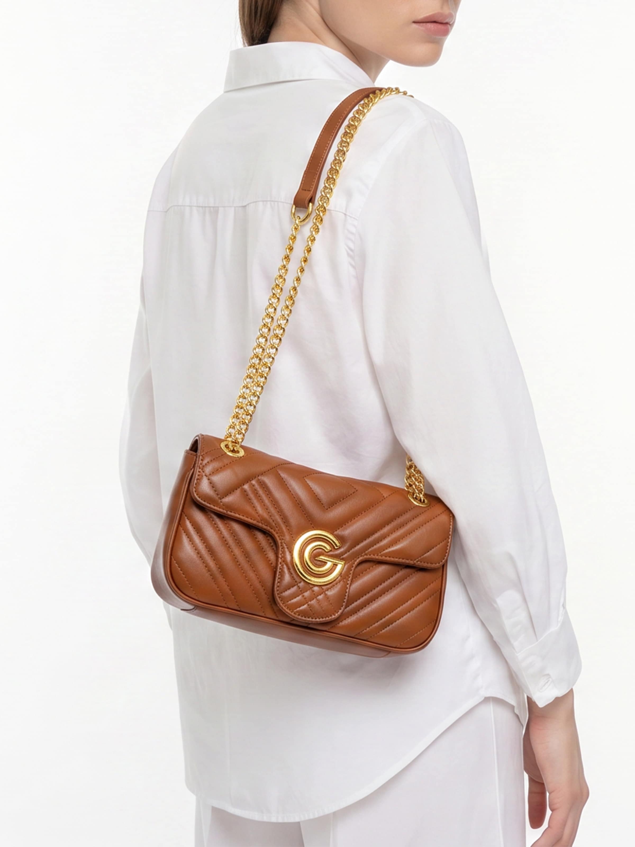 GABRIELLA G By Gabriella Gucci Sac à bandoulière »CINDY« Sac bandoulière pour femme, sac à main, sac de transport avec décoration logo