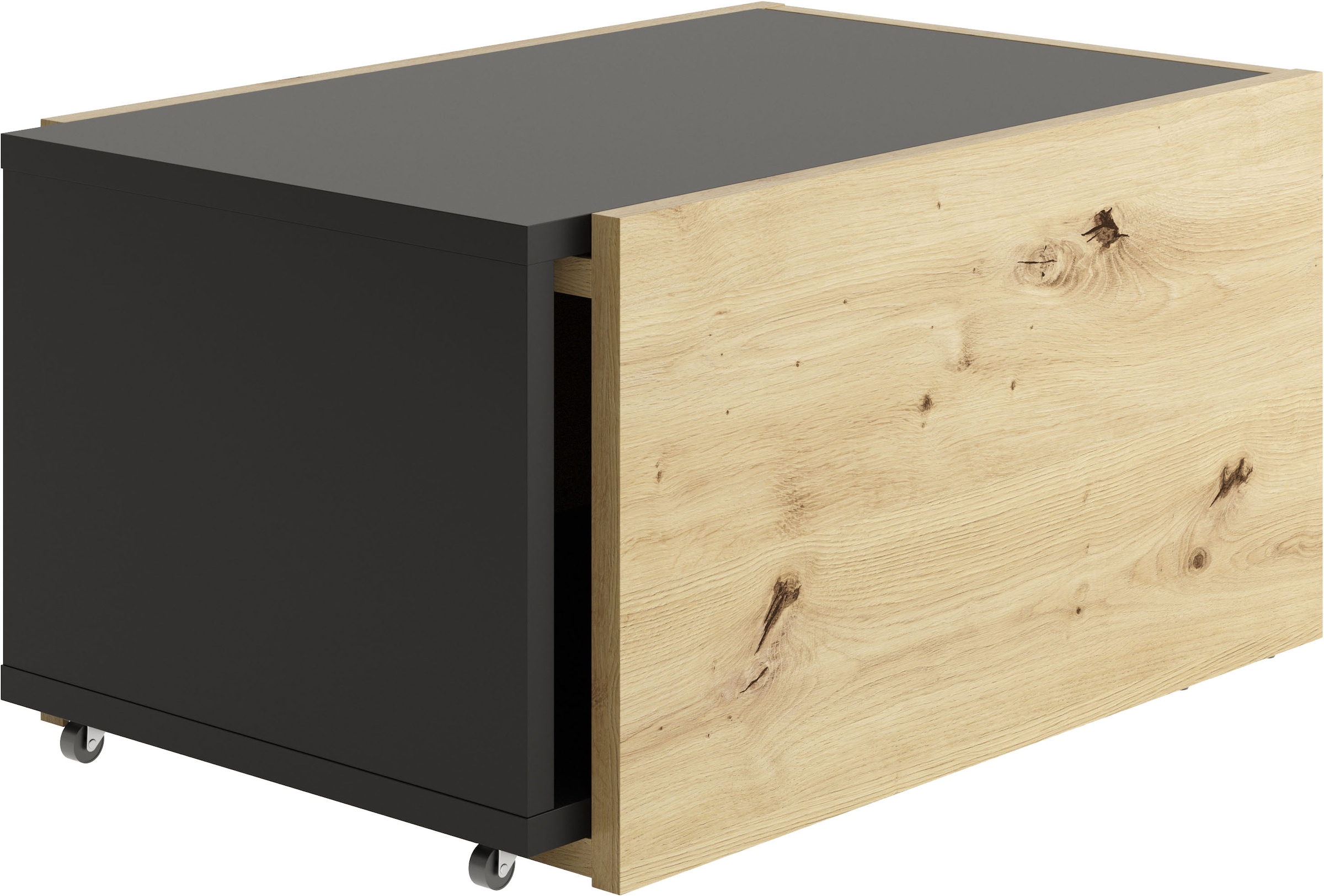 FMD Couchtisch »Slide« flexibel ausziehbar, mit Rollen, Breite: 70 bis 125 cm