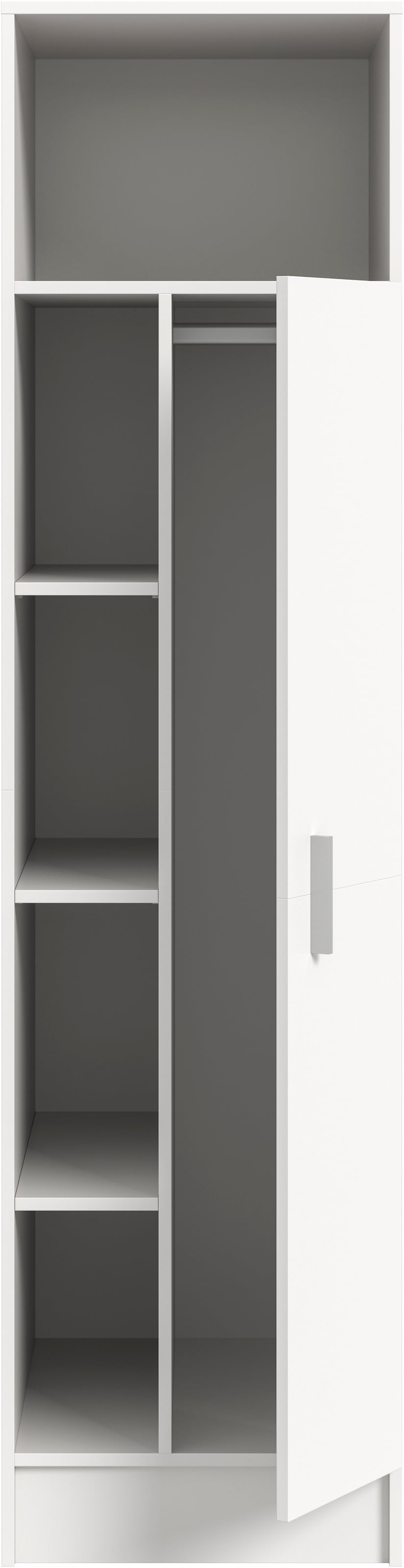 welltime Mehrzweckschrank »FALAS, TOPSELLER!, Höhe 195cm, 1 Tür, 1 Kleiderstange, 5 offene Fächer« in verschiedenen Farben erhältlich, 1 Stk. tlg. Universalschrank, Wäscheschrank, Badezimmer, Hauswirtschaftsschrank