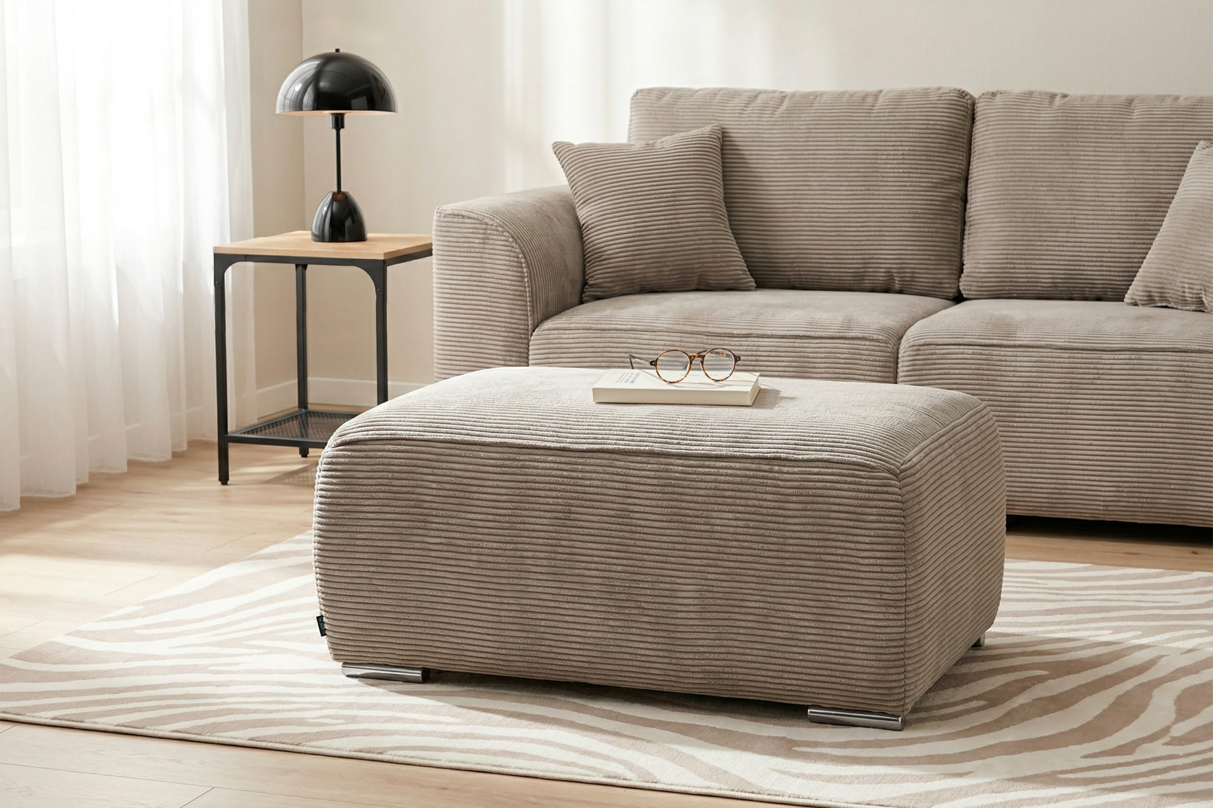 GOODproduct Hocker »BEATRICE mit Wellenfederung, Masse B/T/H: 100/68/45 cm« passend zur "Beatrice"-Serie, in hochwertiger Verarbeitung