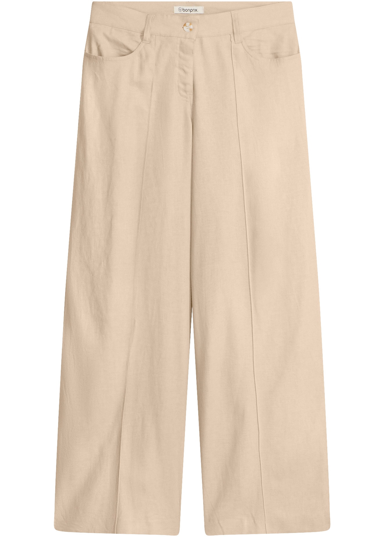 bonprix Pantalon palazzo  aus Leinen und Viskose, Loose Fit, eleganter Stil