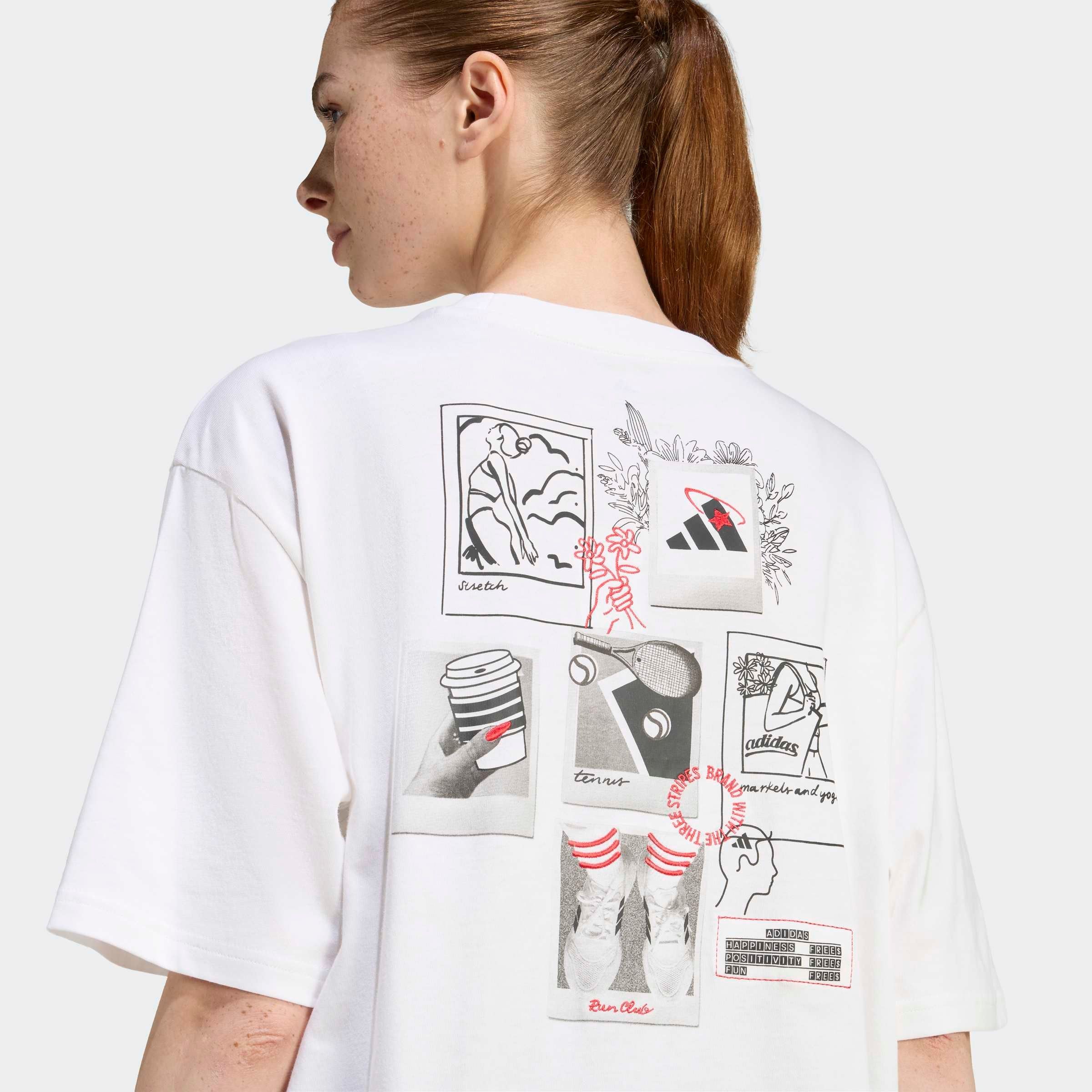 adidas Sportswear T-shirt »MINI EMBROIDERY OVERSIZED GRAPHIC«