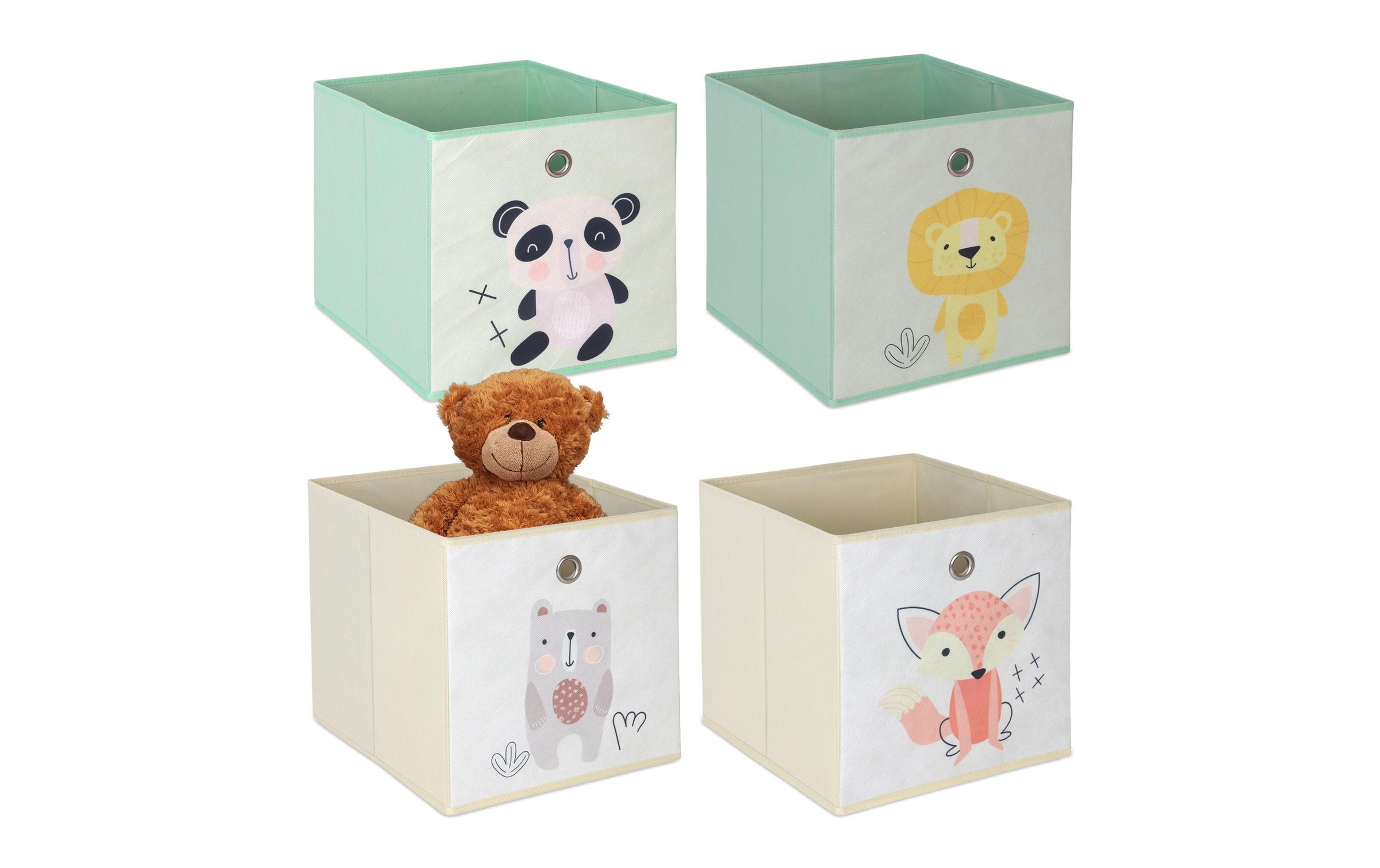 relaxdays Aufbewahrungsbox »Tiere 4 Stück«