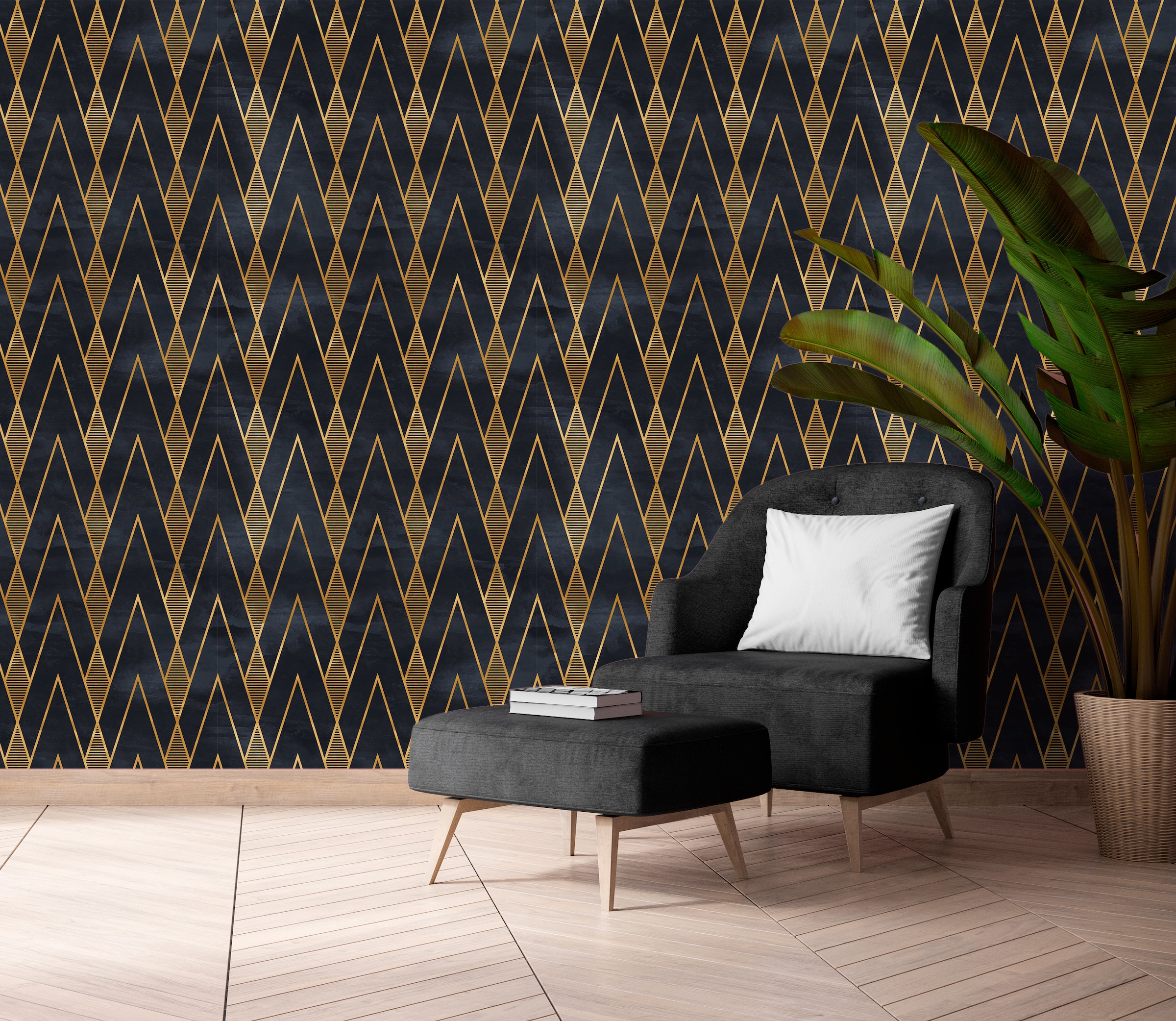 queence Papier peint vinyle »Palina« abstrait | imprimé 90x250cm, selbstklebend, kinderleichte Anbringung, , Sticker