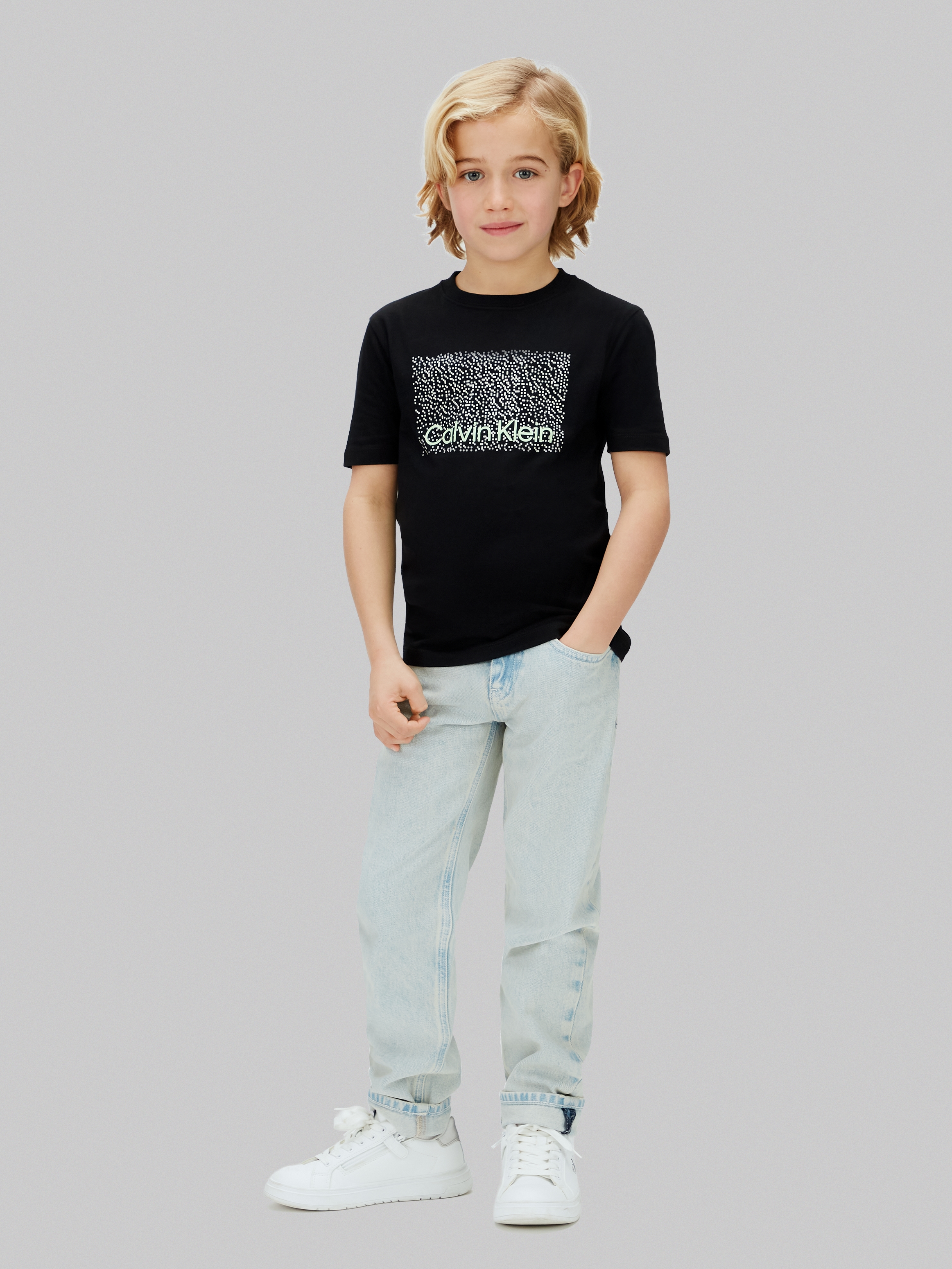 Calvin Klein Jeans T-shirt »PERFORATION T-SHIRT« Regular fit pour enfants avec imprimé de marque